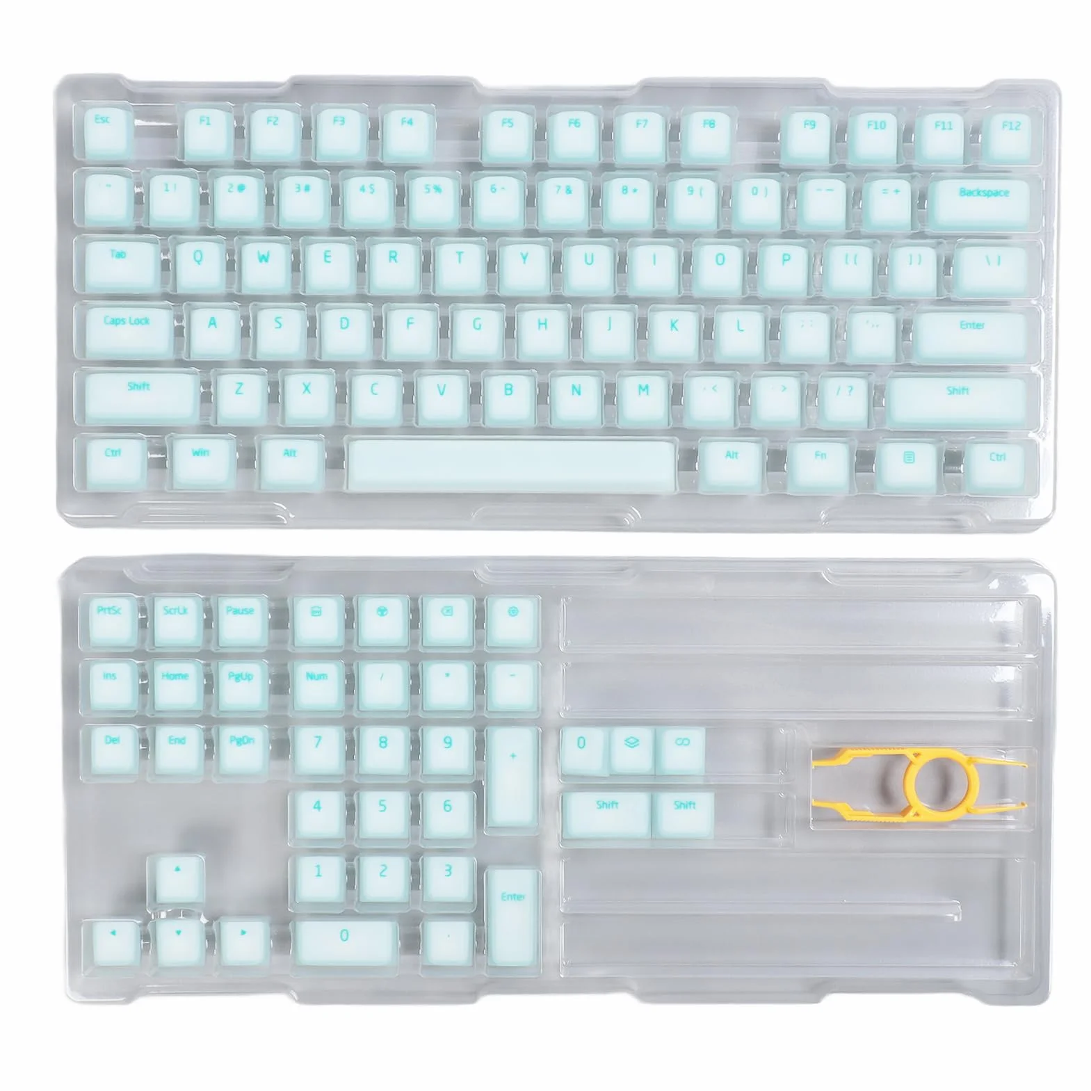 Generic Nasadki na Klawisze PBT, Dwuwarstwowe Nasadki na Klawisze DIY 113 Klawiszy Wyciszenie dla Klawiatur Mechanicznych (Miętowa zieleń)