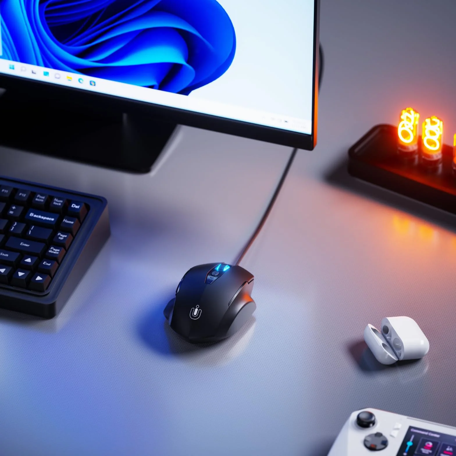 Uineer mysz przewodowa USB 6 przycisków 7200 DPI ergonomiczna matowa czerń
