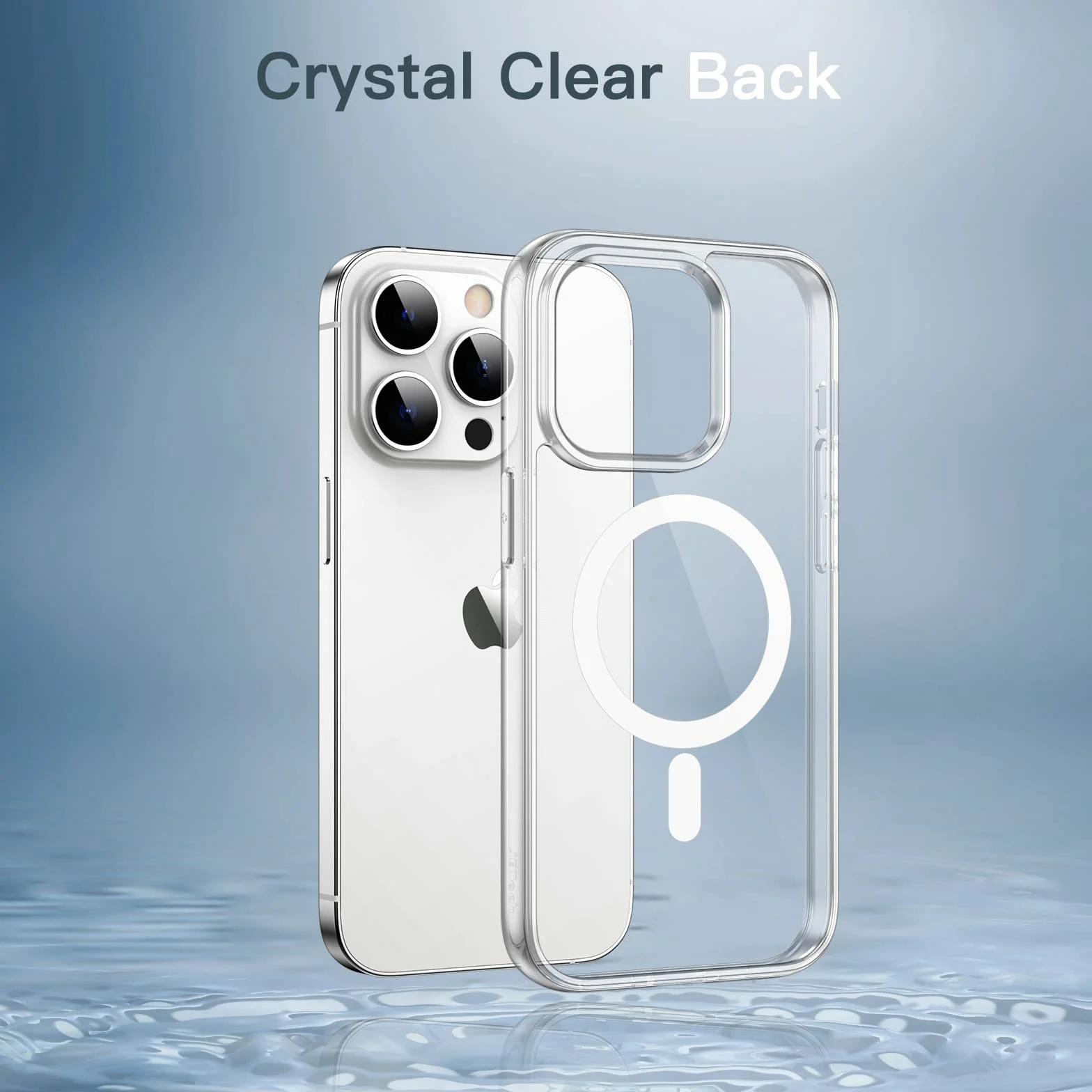 JETech Magnetyczna Etui dla iPhone 14 Pro Max 6,7 Cala Kompatybilny z MagSafe Bezprzewodowy Ładowanie, Antywstrząsowy Phone Bumper Case, Przezroczysty Tył, Odporny na Zarysowania (Przezroczyste)