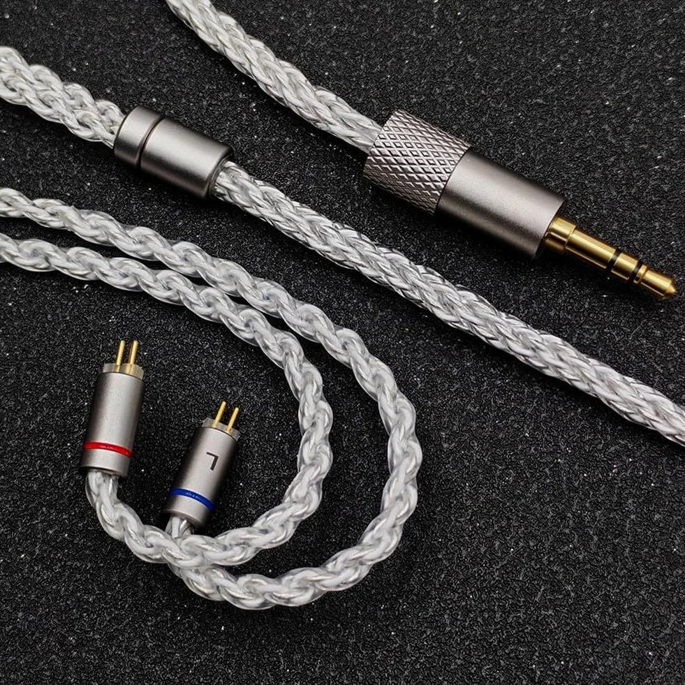 Kabel słuchawkowy 3 w 1 typu C do 3,5 mm i 4,4 mm, posrebrzany, miedziany, audiofilski, ulepszony do wzmacniacza 1,2 m (3 w 1)