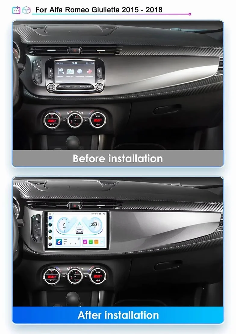 9-calowy dotykowy radio GPS dla Alfa Romeo Giulietta 2015-2018, obsługuje BT WiFi Mirror Link 4G sterowanie z kierownicy(HM602 4 Core Wifi 1+32GB)