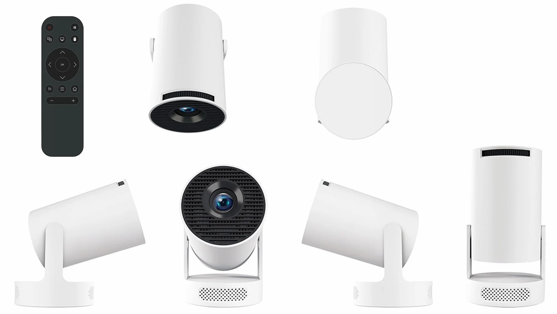CIRON HY300 Ultra Projektor Multimedialny Android 14 WiFi 6 Bluetooth 5.4 LED 170 ANSI HD 720P Auto Keystone ScreenCast Kino Domowe Mini Smart Projektor HDMI USB Rzutnik do Oglądania Filmów Seriali