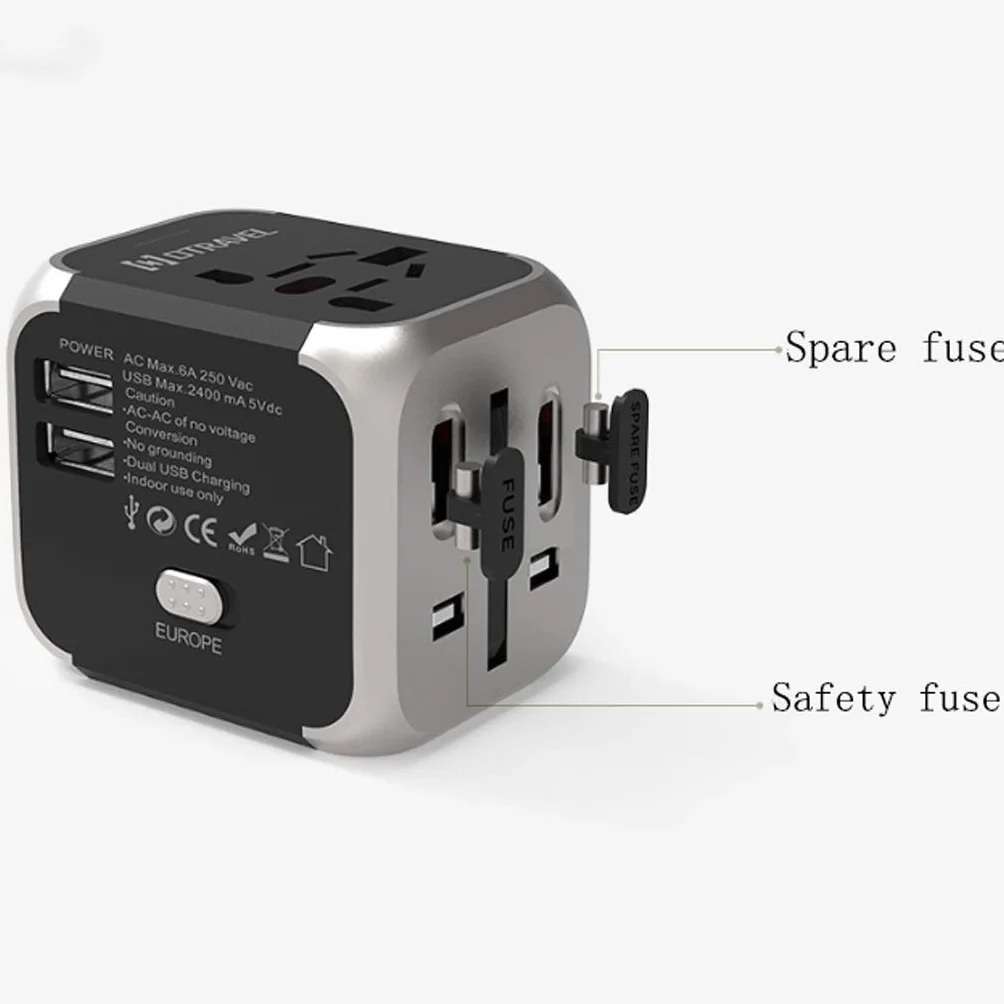 Na całym świecie adapter podróży, Adapter Travel Socket International, przenośne podróże Międzynarodowe Ładowanie Gniazdo Konwersji (Color : D, Rozmiar : 65x50x60mm)