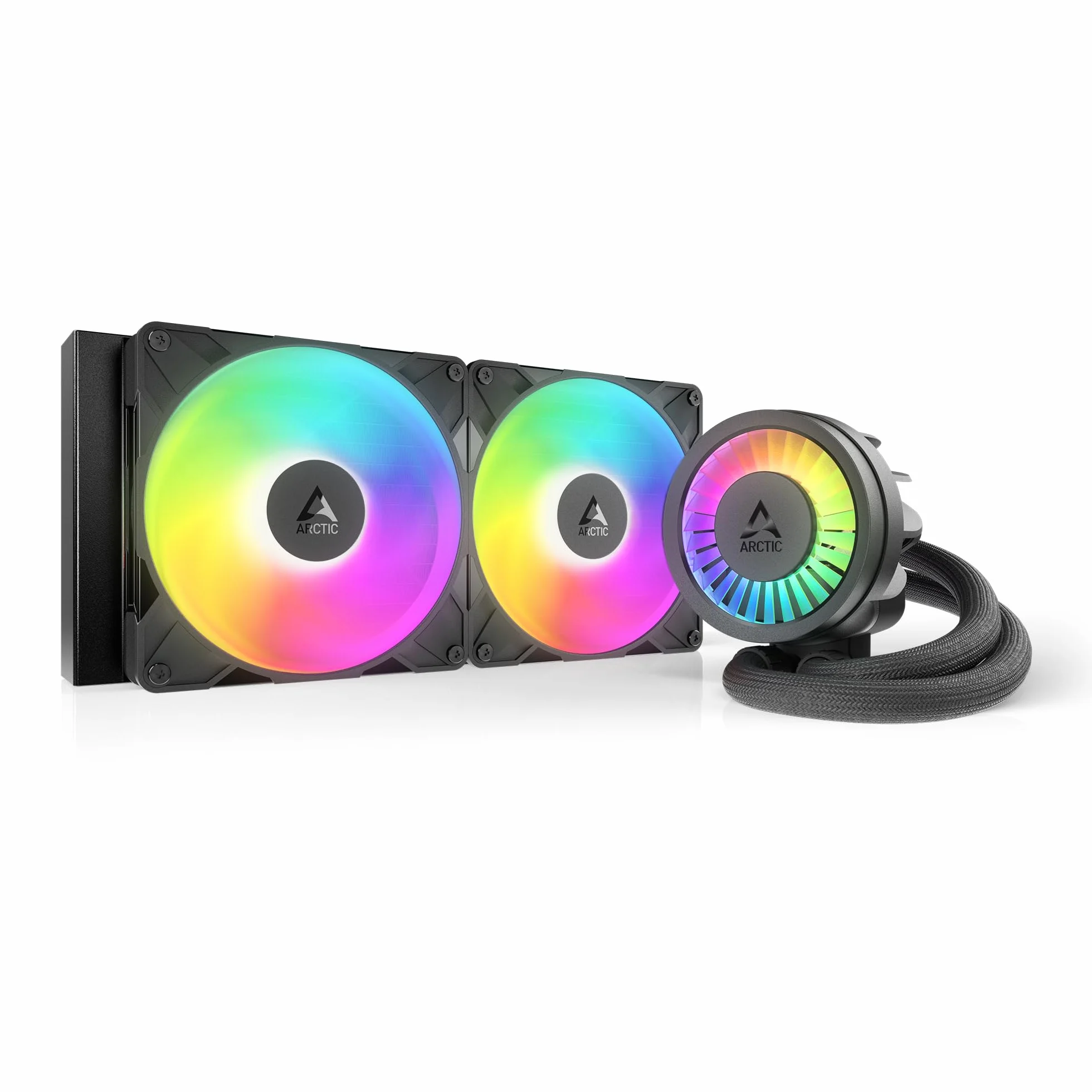 ARCTIC Liquid Freezer III Pro 280 A-RGB - Chłodnica Procesora AIO, 2 x 140 mm Chłodzenie Wodne, Grzejnik 38 mm, Pompa PWM, Wentylator VRM, AMD AM5/AM4, Intel LGA1851/1700 Ramka Stykowa - Czarny