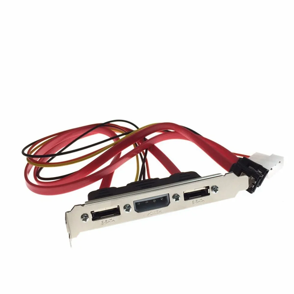 PC DIY SATA do ESATA i 4-pinowy IDE Molex PCI uchwyt gniazdo kabel o pełnej wysokości do zewnętrznego dysku twardego