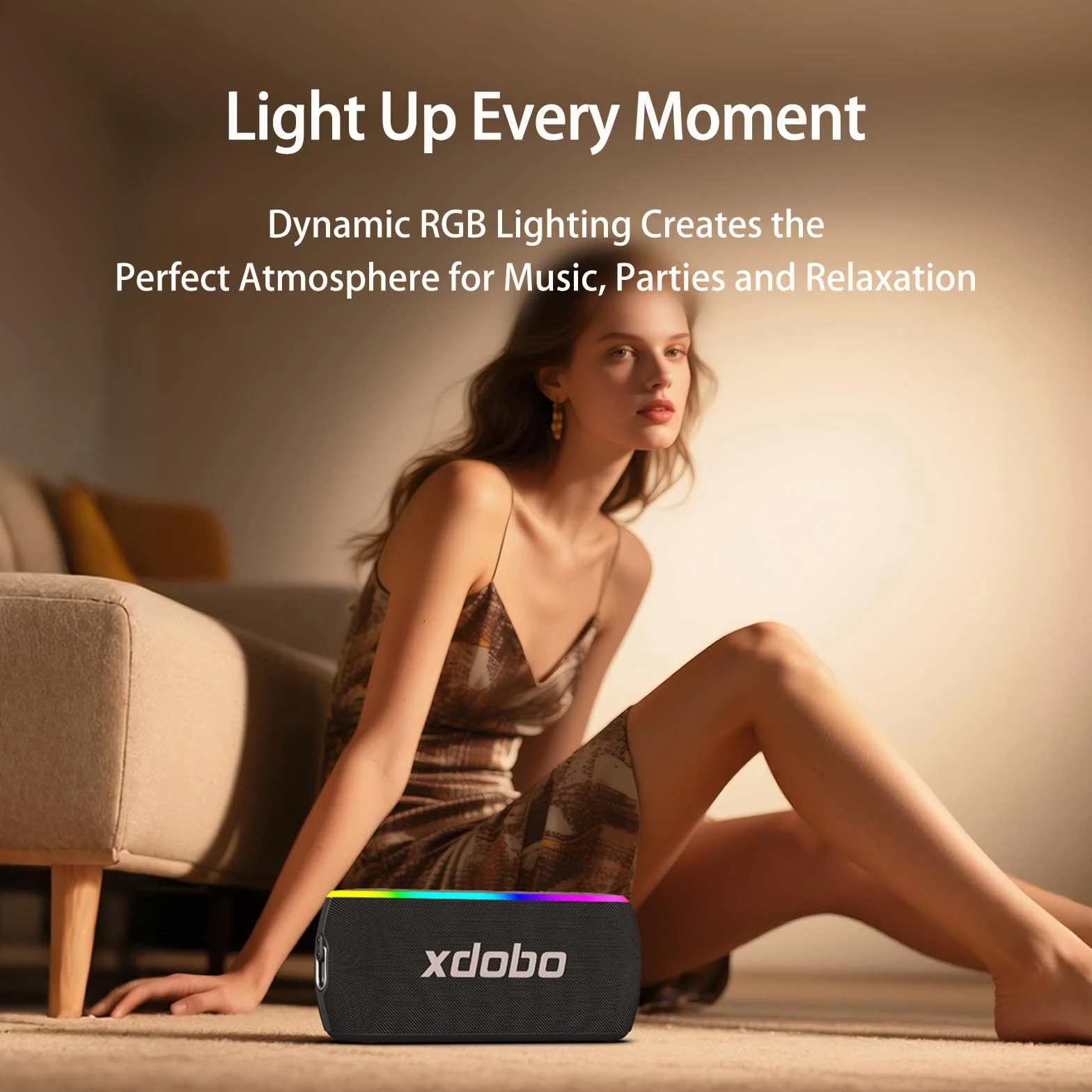 xdobo X8 III przenośny głośnik Bluetooth, 60 W ze światłami RGB, dźwięk przestrzenny TWS, typ C