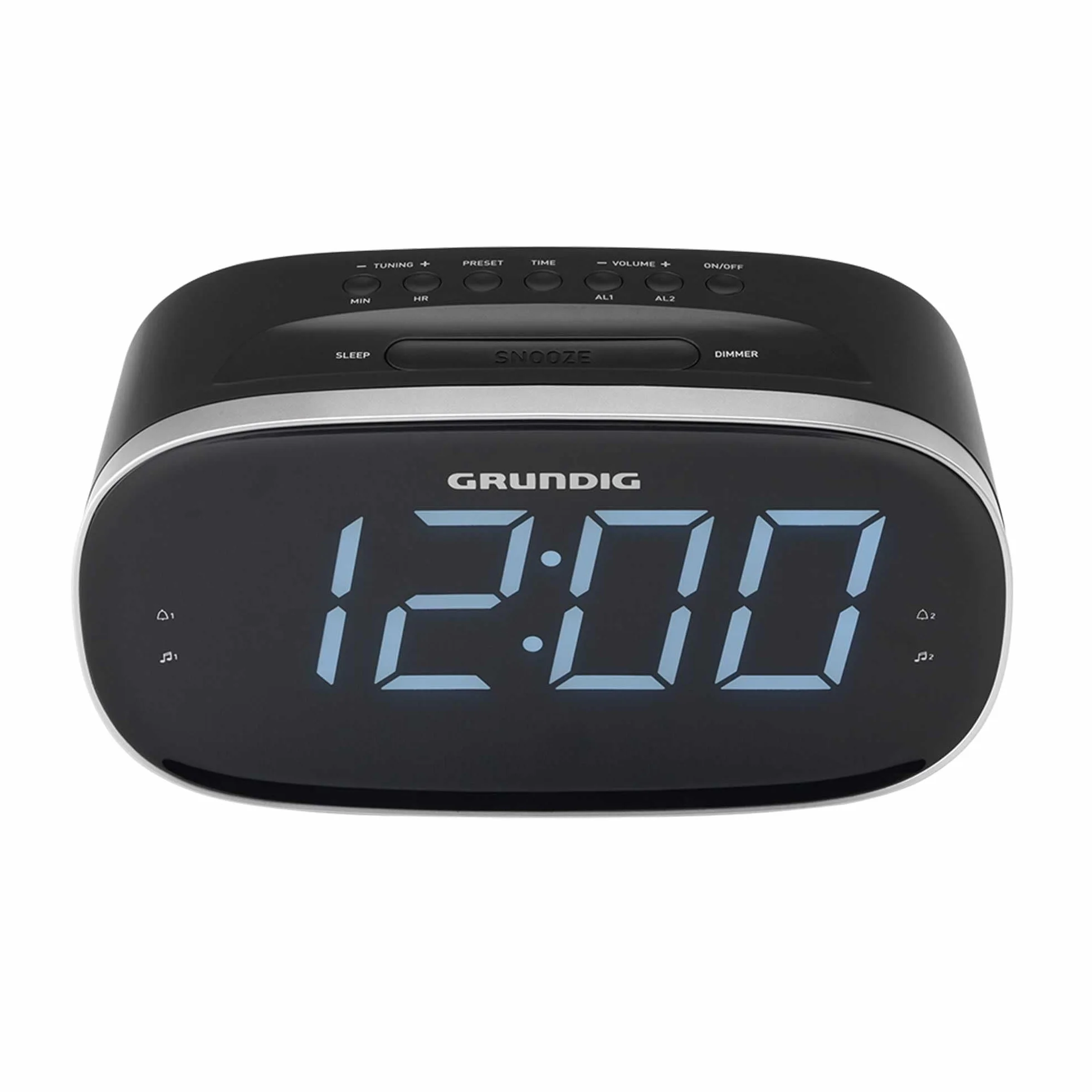 GRUNDIG Sonoclock 3100 budzik z funkcją radia, tuner FM, funkcja budzika, funkcja zasypiania, funkcja drzemki, sygnał alarmowy, wyświetlacz LED, czarny