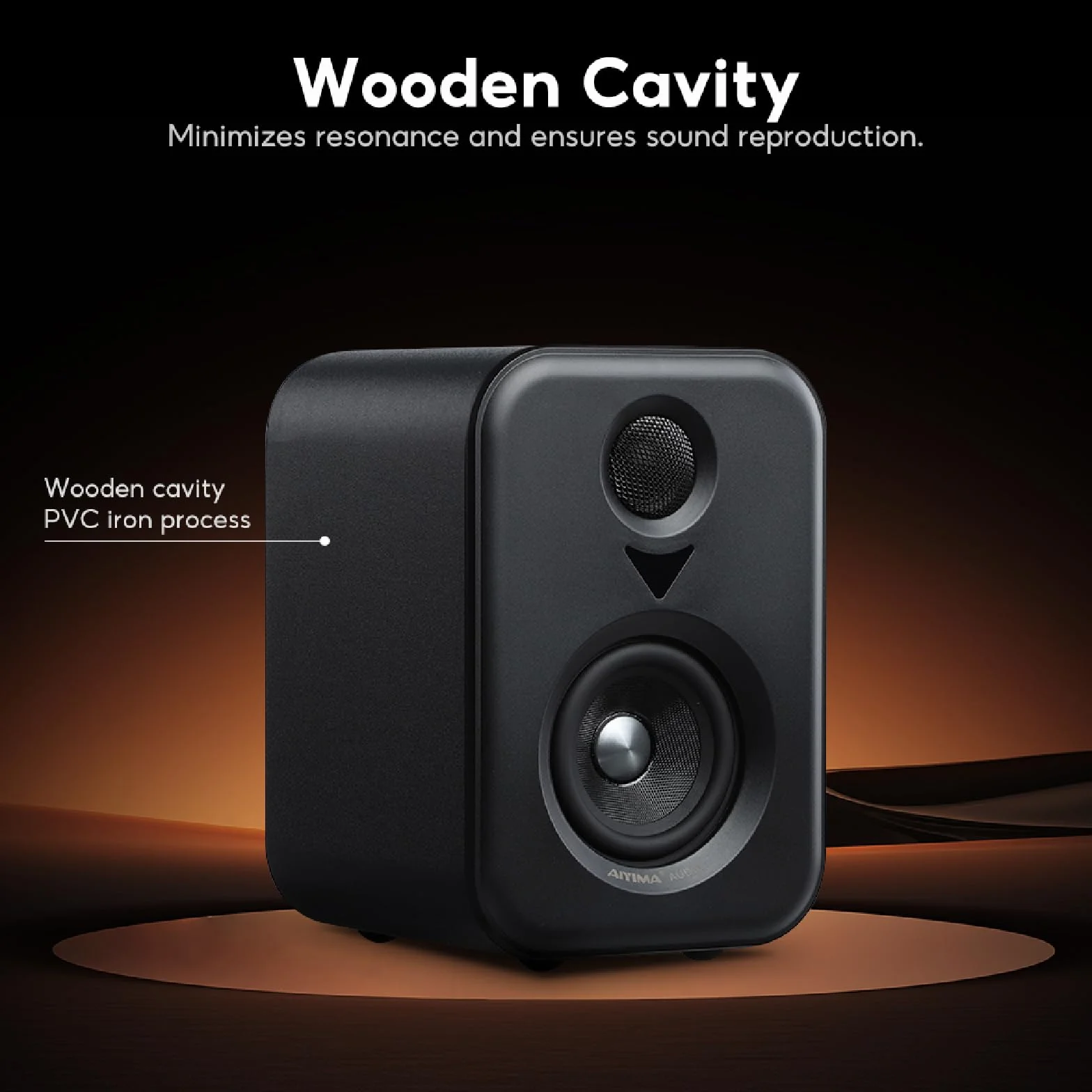 AIYIMA S400 Active głośnik biblioteczny 80 W HiFi Bluetooth z 2.0-kanałowymi sterownikami 10,2 cm, wyjście optyczne/RCA do kina domowego i studiów