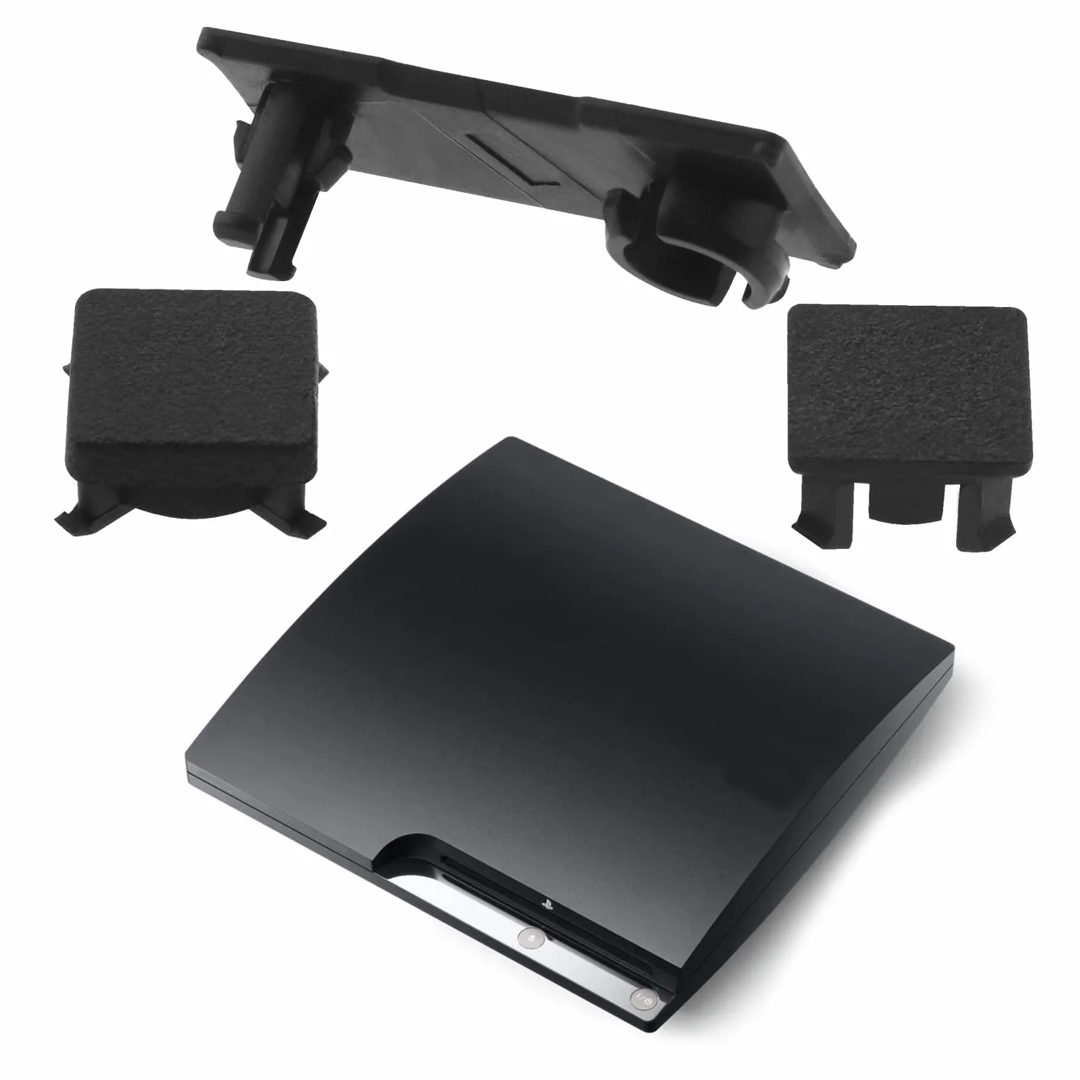 YINETTECH 2 zestawy nóżek z otworami na śruby kompatybilne z Sony PS3 Slim 2000 3000, osłony na stopy, gumowa osłona, akcesoria elektroniczne