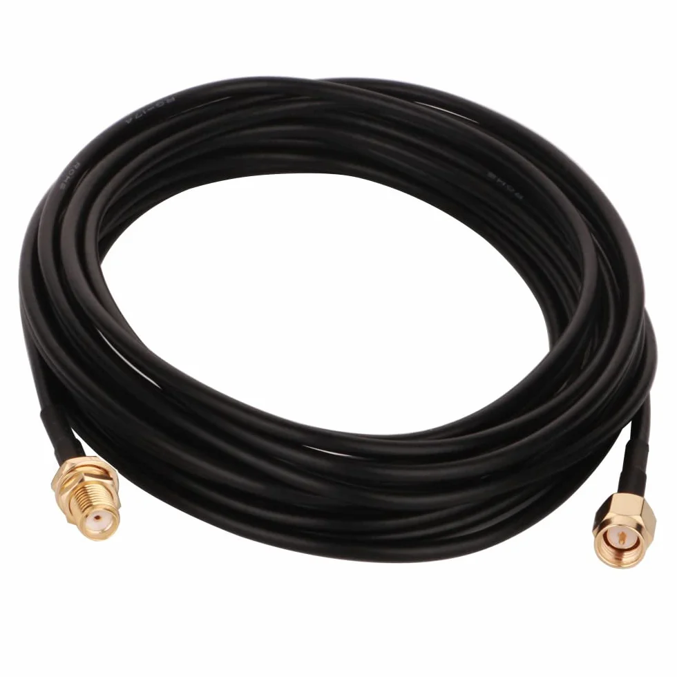 Adapter SMA męsko-żeński, kabel koncentryczny 5m, przedłużacz anteny WLAN 50 Ohm
