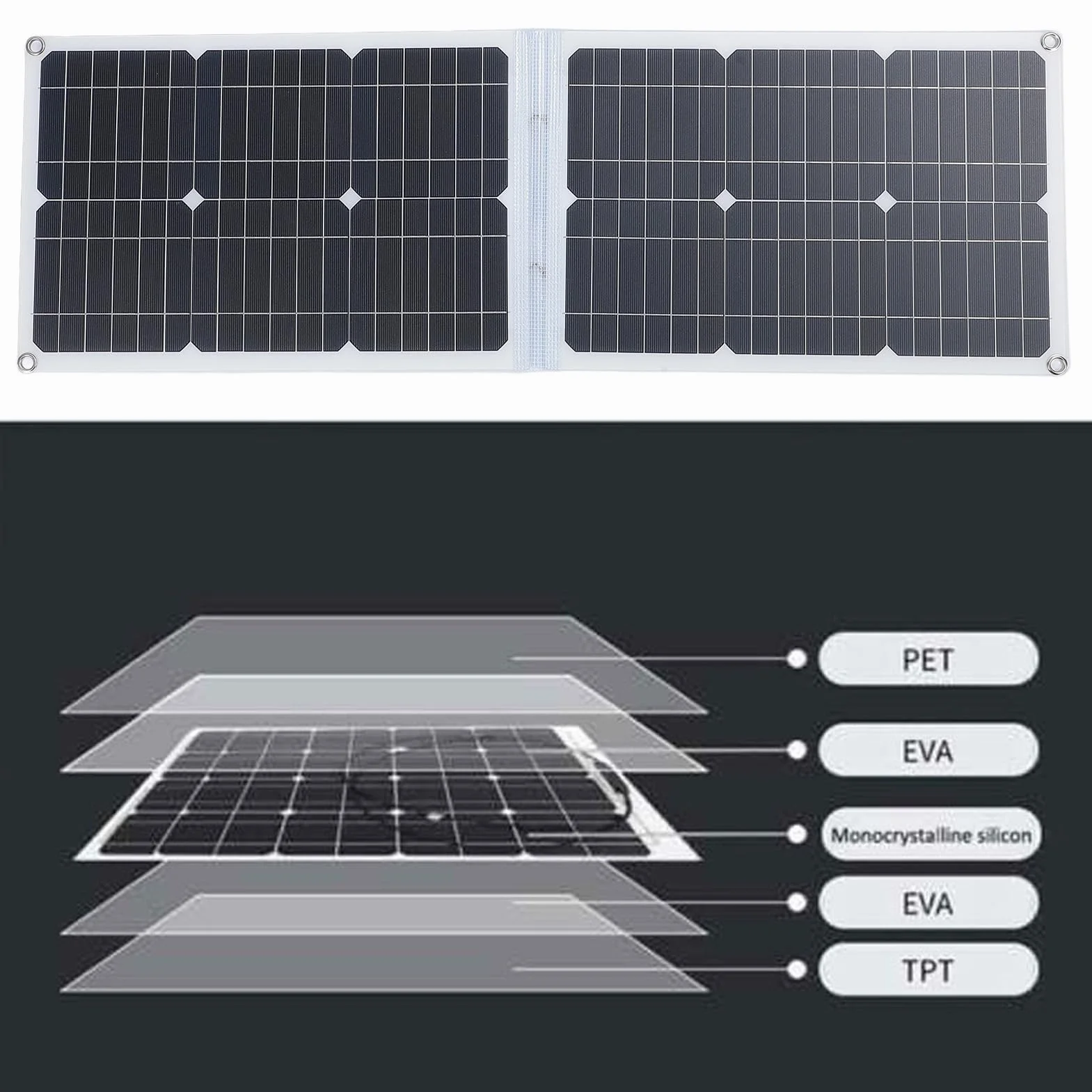40W Przenośny Panel Słoneczny, Składana Ładowarka Słoneczna Kempingowa z Portami USB, Wysoka Wydajność do Telefon, Kamper, Outdoor