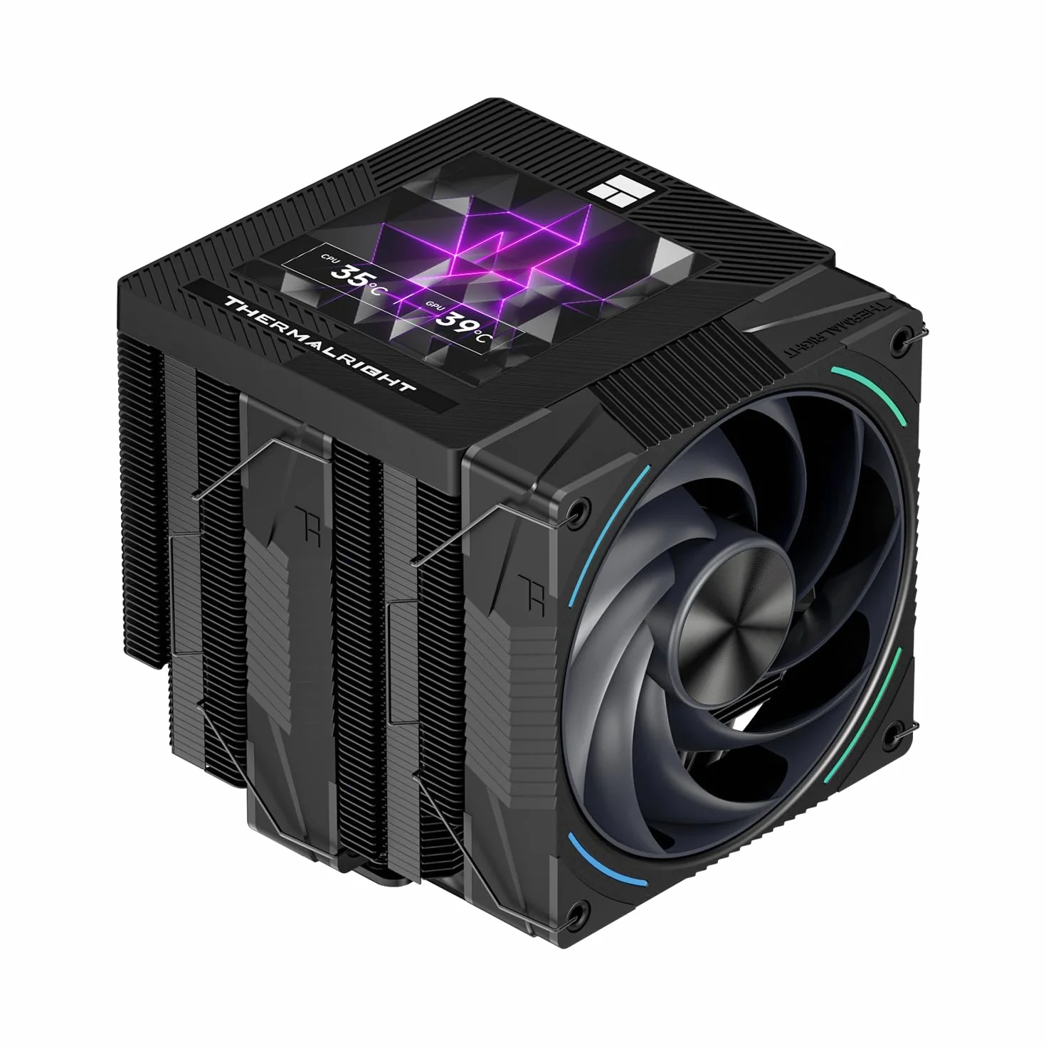 Thermalright Phantom Spirit 120 Vision EVO CPU chłodnica powietrza, Twin Tower Radiator 2150 RPM, rozdzielczość 480 x 480, ekran IPS o przekątnej 3,95", chłodzenie komputerowe do Intel lga1851/AM5
