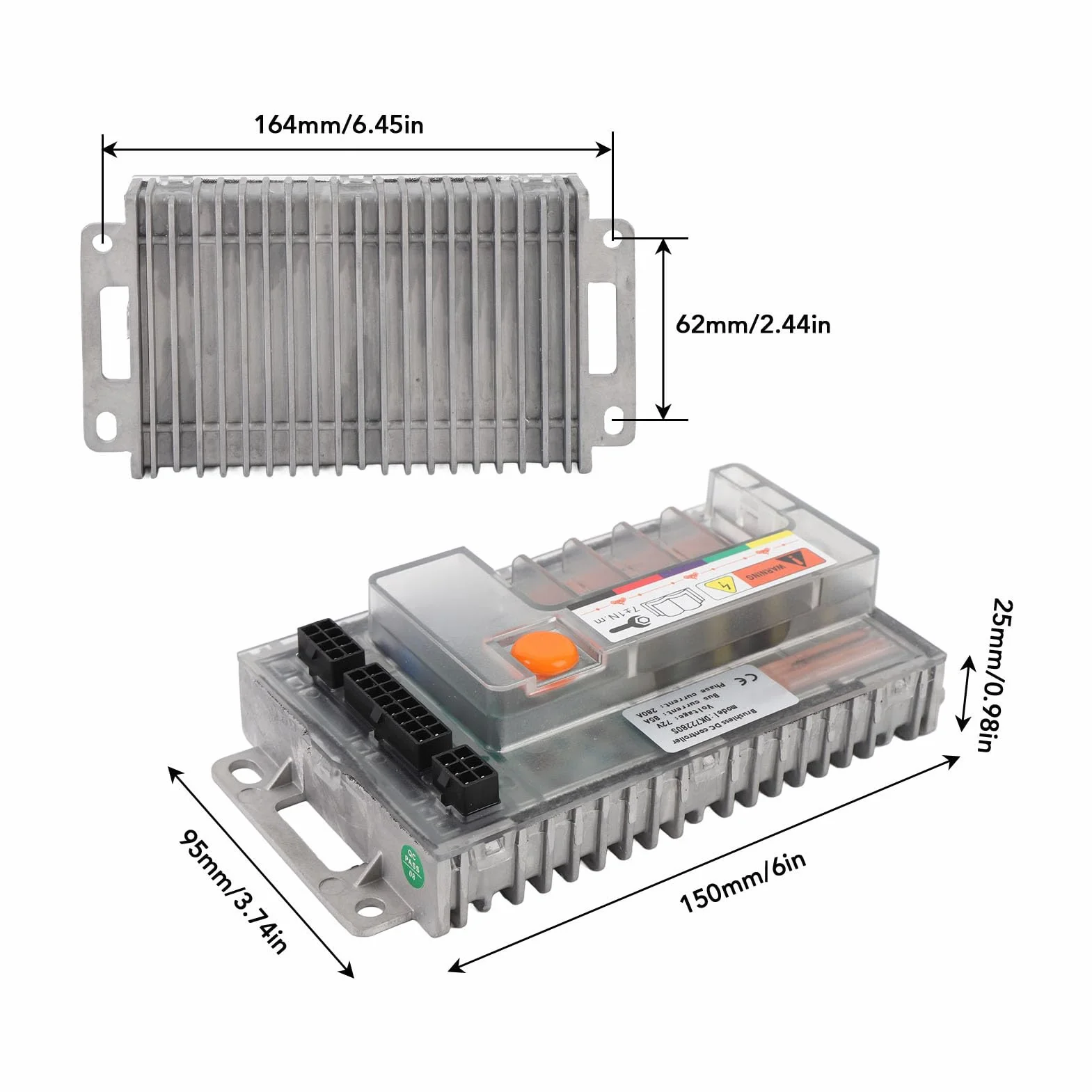 Cryfokt Sterownik Silnika Elektrycznego Motocykla, Bezszczotkowy Regulator Prędkości Silnika Elektrycznego Prądu Stałego DK72280S dla QS ≤3000W