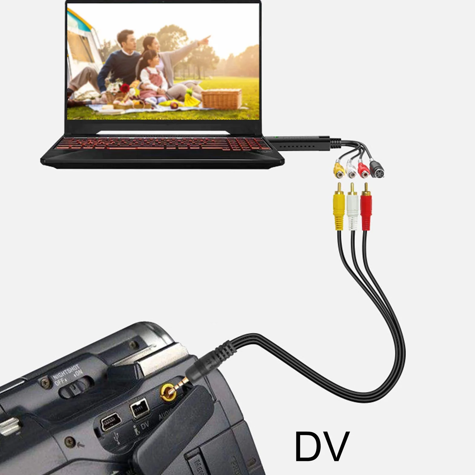 Karta przechwytywania USB 2.0 - AV/Composite i S-Video Audio Video Capture Card Karta do zbierania wideo dla systemu operacyjnego XP/Vista/7/8/10/Linux