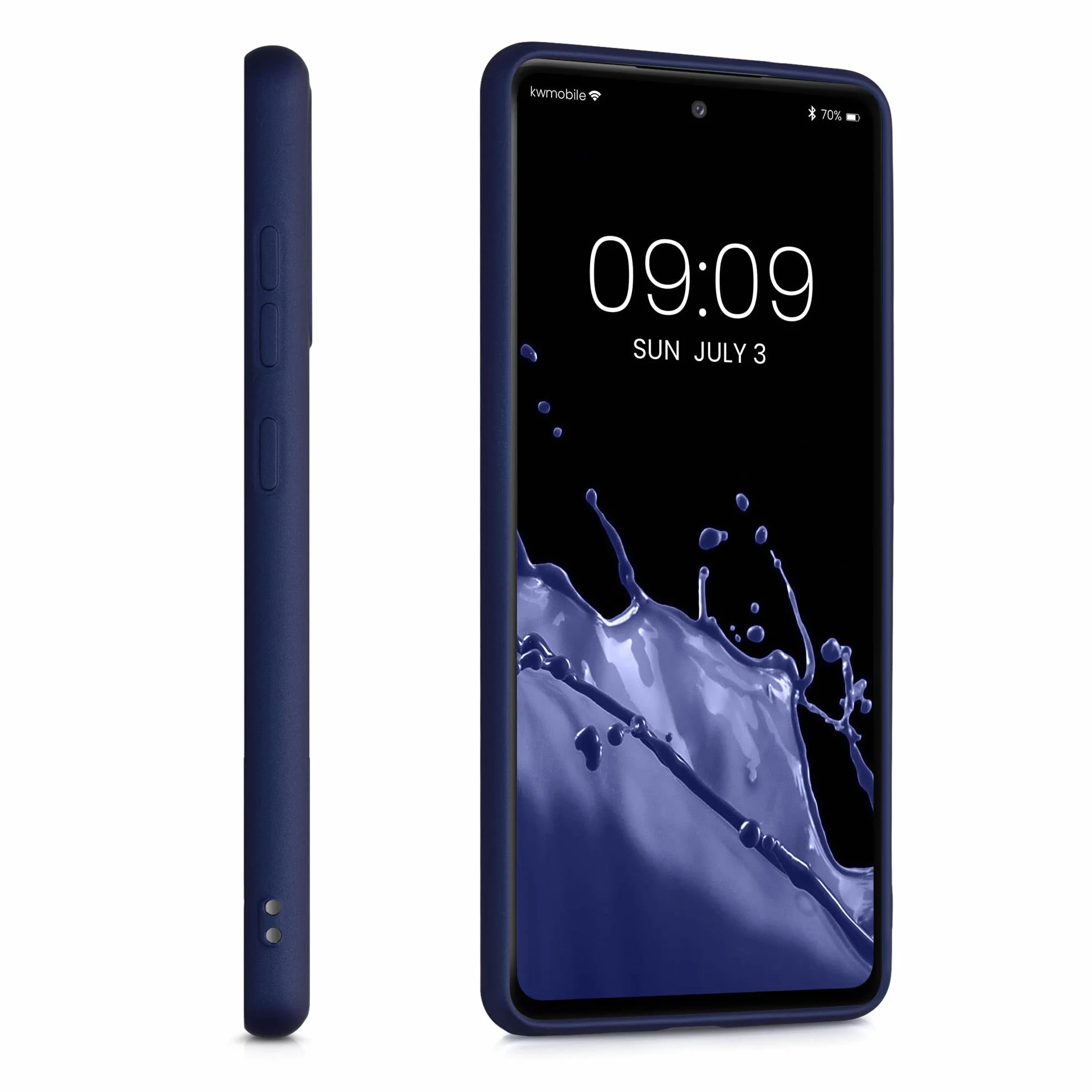 kwmobile Etui Samsung Galaxy S20 FE TPU Silikon Odporny Wstrząsy Ładowanie Bezprzewodowe Niebieski Metaliczny