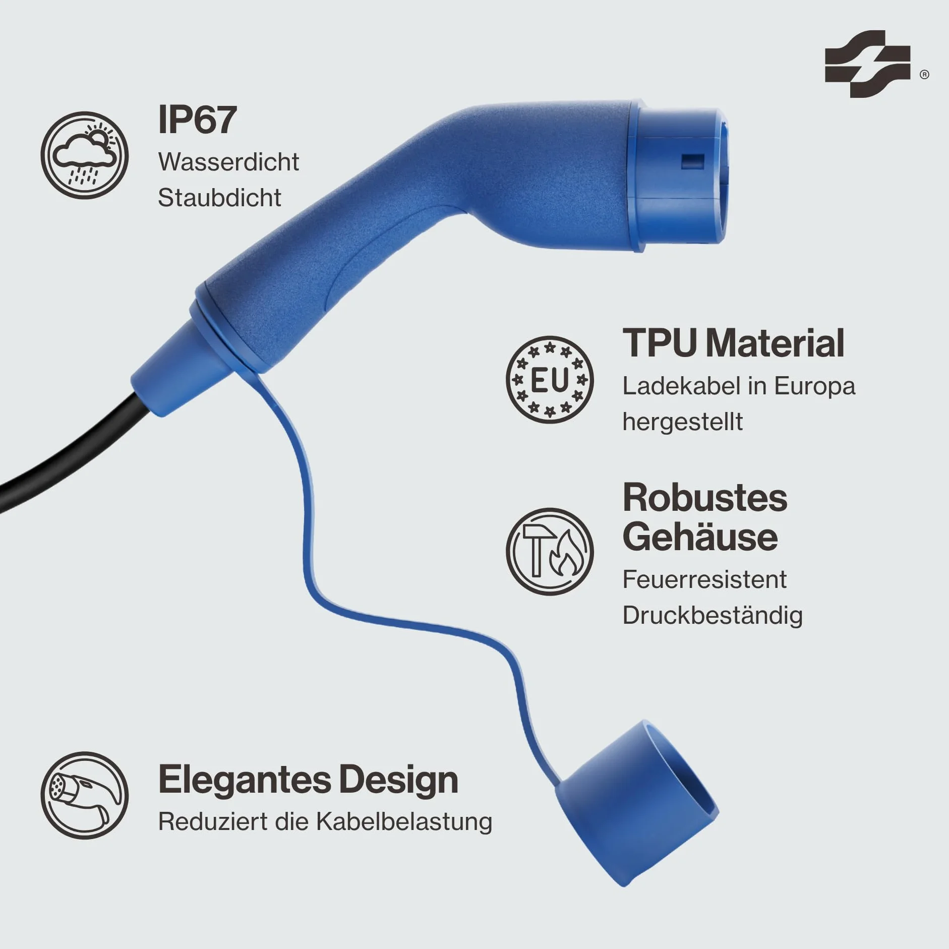 Voldt typ 2 kabel do ładowania 22 kW 32 A, 3-fazowy dla samochodów elektrycznych EV PHEV, kabel ładujący typ 2 do typu 2 Modus 3, odpowiedni dla modeli S/X/Y/3, ID.4, E-Tron, e-208, I4, IX1, Zoe itp
