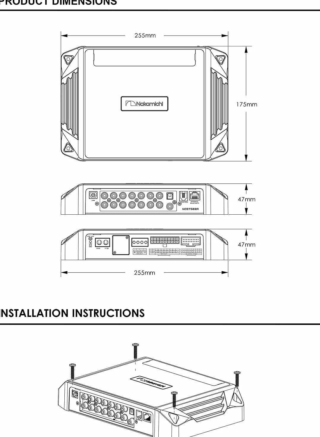 Nakamichi NDST500A samochodowe stereo cyfrowe przetwarzanie sygnału moc wzmacniacz samochodowy DSP 6 kanałów wysoki 12 kanałów wejście niski poziom zewnętrzny optyczny koncentryczny Bluetooth