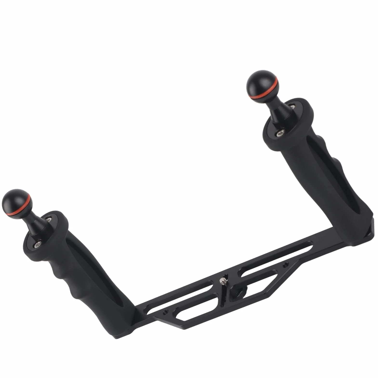 Podwójny Uchwyt Aluminiowy Stabilizator Tacy do Obudowy Aparatu Podwodnego, Ergonomiczna i Lekka Konstrukcja, Optymalizuje Balans Podczas Fotografowania, Odpowiedni do Lustrzanek