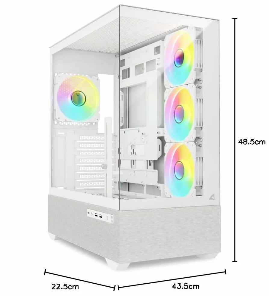 Sharkoon AK7 biała, obudowa ATX PC, ARGB