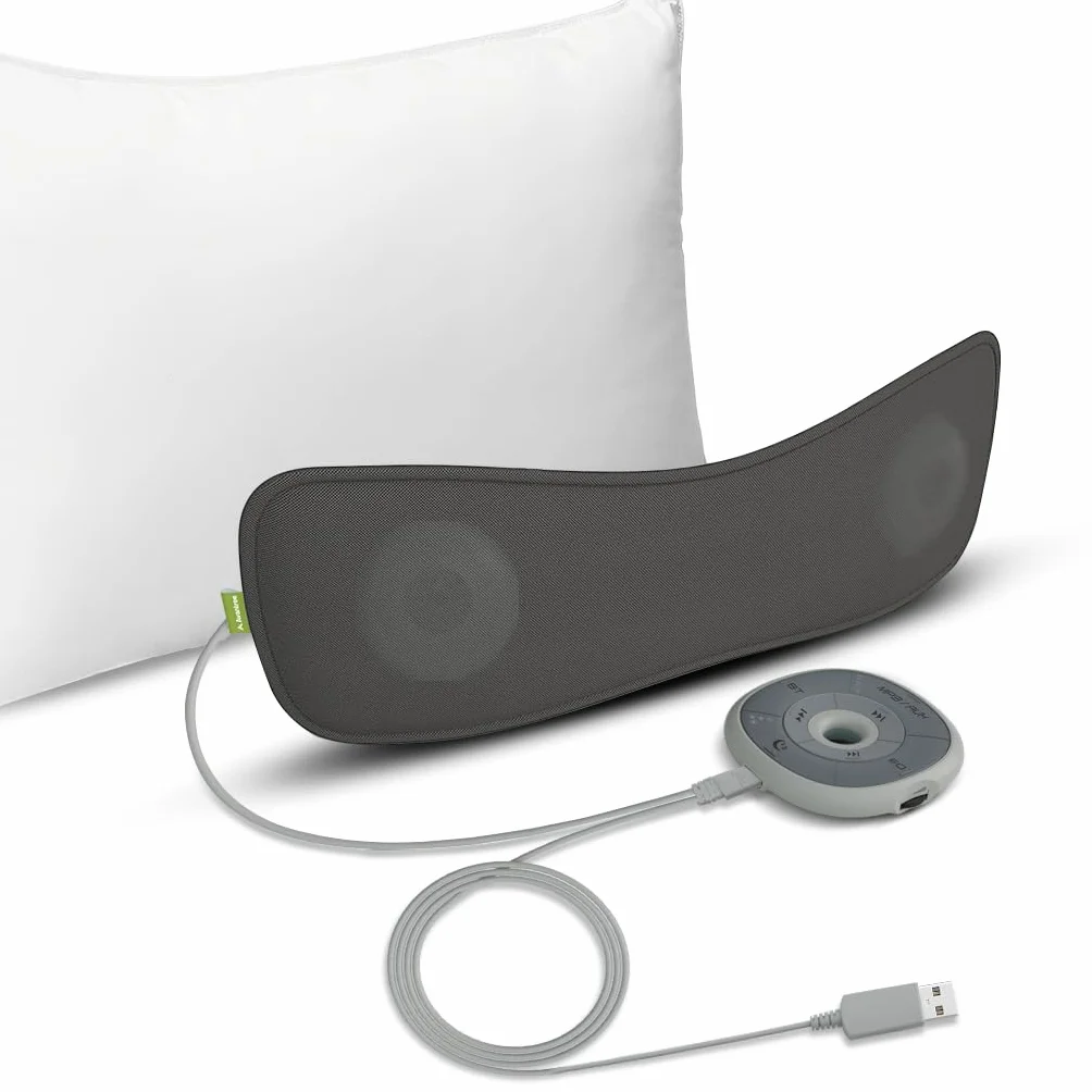 Avantree Slumber - głośnik poduszkowy do spania, prywatny dźwięk z wbudowanym białym szumem, obsługą Bluetooth i AUX, regulacja głośności, timer snu, bez ładowania do użytku domowego, słuchawki