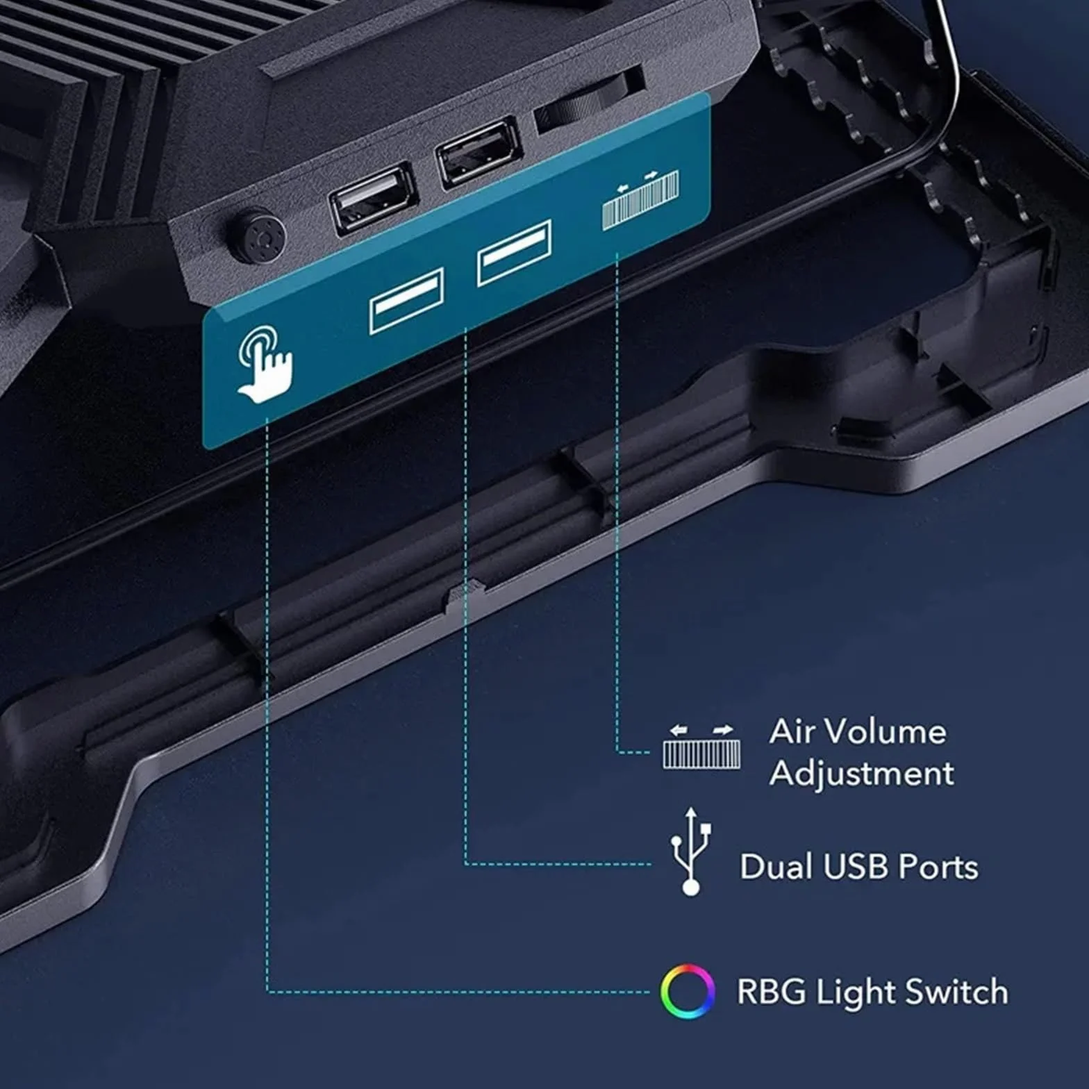 Laptop Cooler Podkładka chłodząca pod laptopa Chłodziarka do laptopa z sześcioma wentylatorami, regulowana prędkość wiatru do gier,17-calowa podkładka chłodząca do laptopa(Standard version)