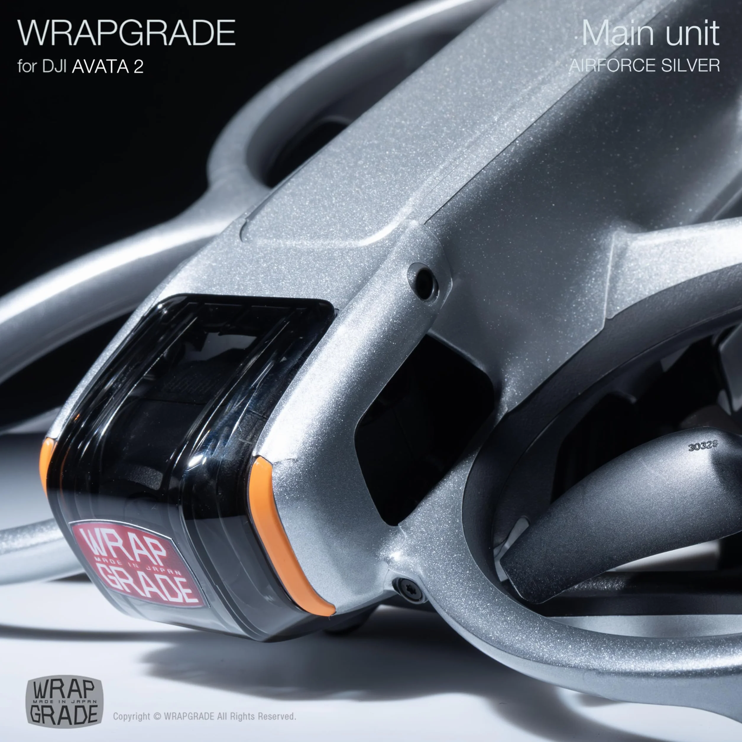 WRAPGRADE Naklejka skórna kompatybilna z DJI Avata 2 (Airforce Silver)