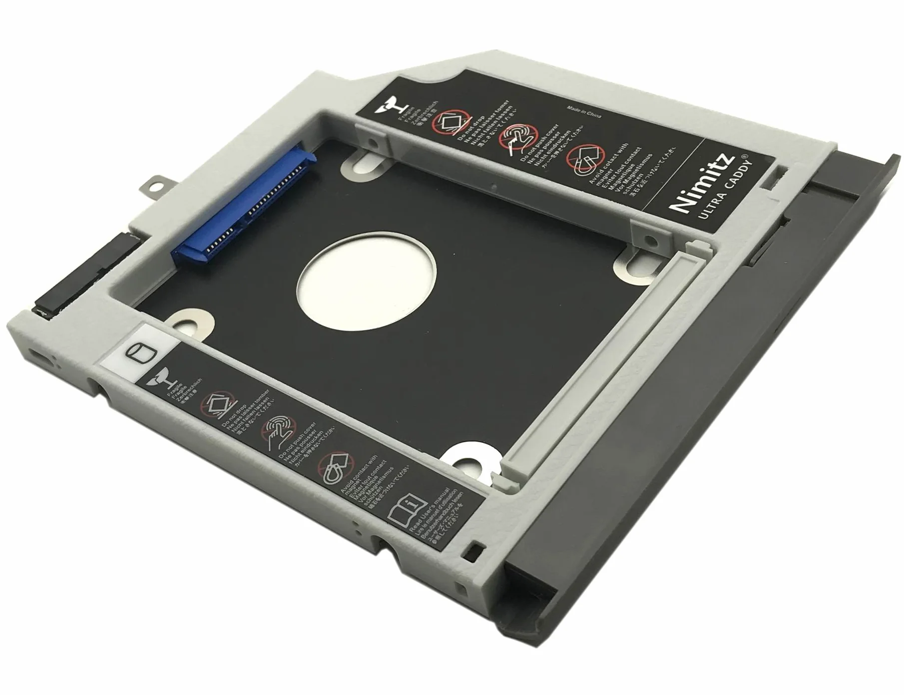 Dysk twardy Caddy na drugi dysk twardy/SSD, do Lenovo Ideapad 320 / 330 / 520 z panelem przednim, szary