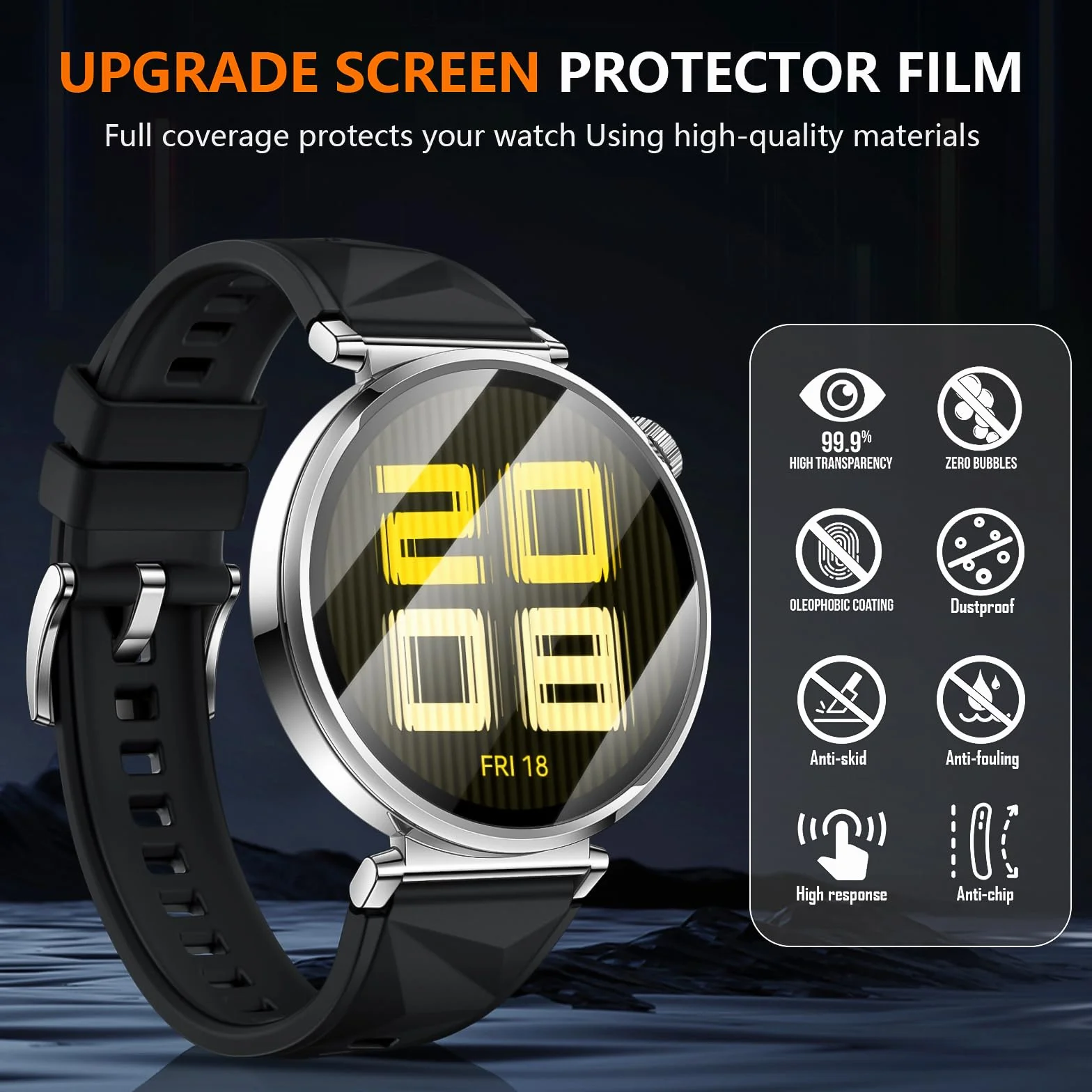Diruite Ochraniacz Ekranu do HUAWEI Watch GT 5 41mm, HD Szkło Hartowane Folia Ochronna
