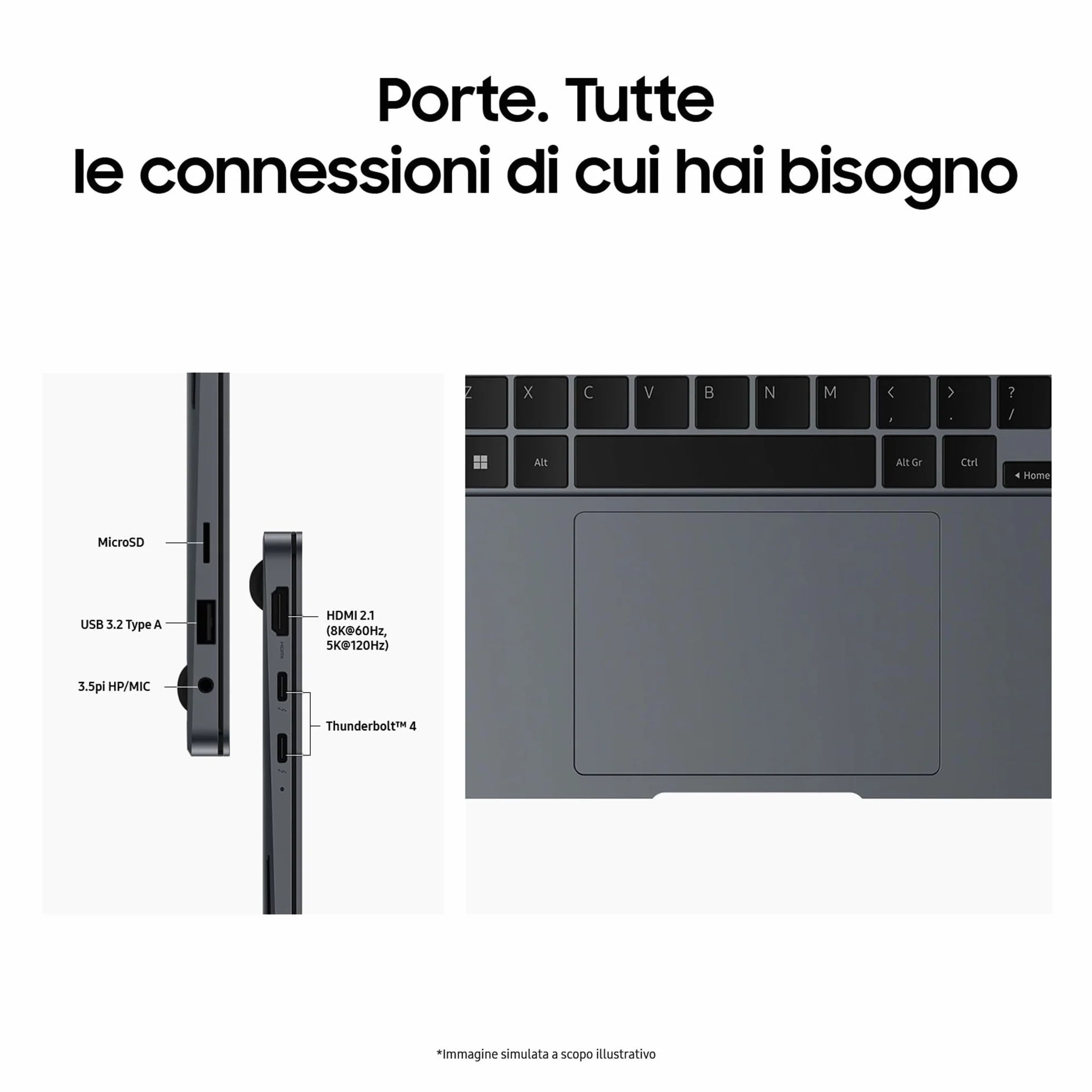 Samsung Galaxy Book4 Pro, procesor Intel® Core™ Ultra 7, 16 GB RAM, 512 GB, laptop 14" Dynamic AMOLED 2X Touch, Windows 11 Home, Moonstone Gray [wersja włoska]