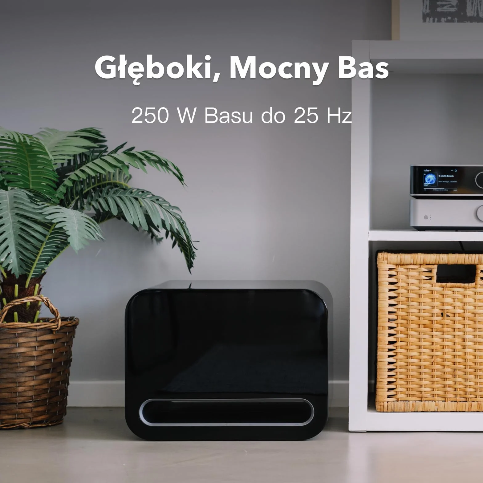 WiiM Sub Pro – Inteligentny subwoofer bezprzewodowy 8" 250 W | AI RoomFit™ | Wi-Fi 6 i BT 5.3 | Głęboki bas 25 Hz | Kompatybilny ze streamerami, wzmacniaczami i systemami RCA Sub-Out | Czarny