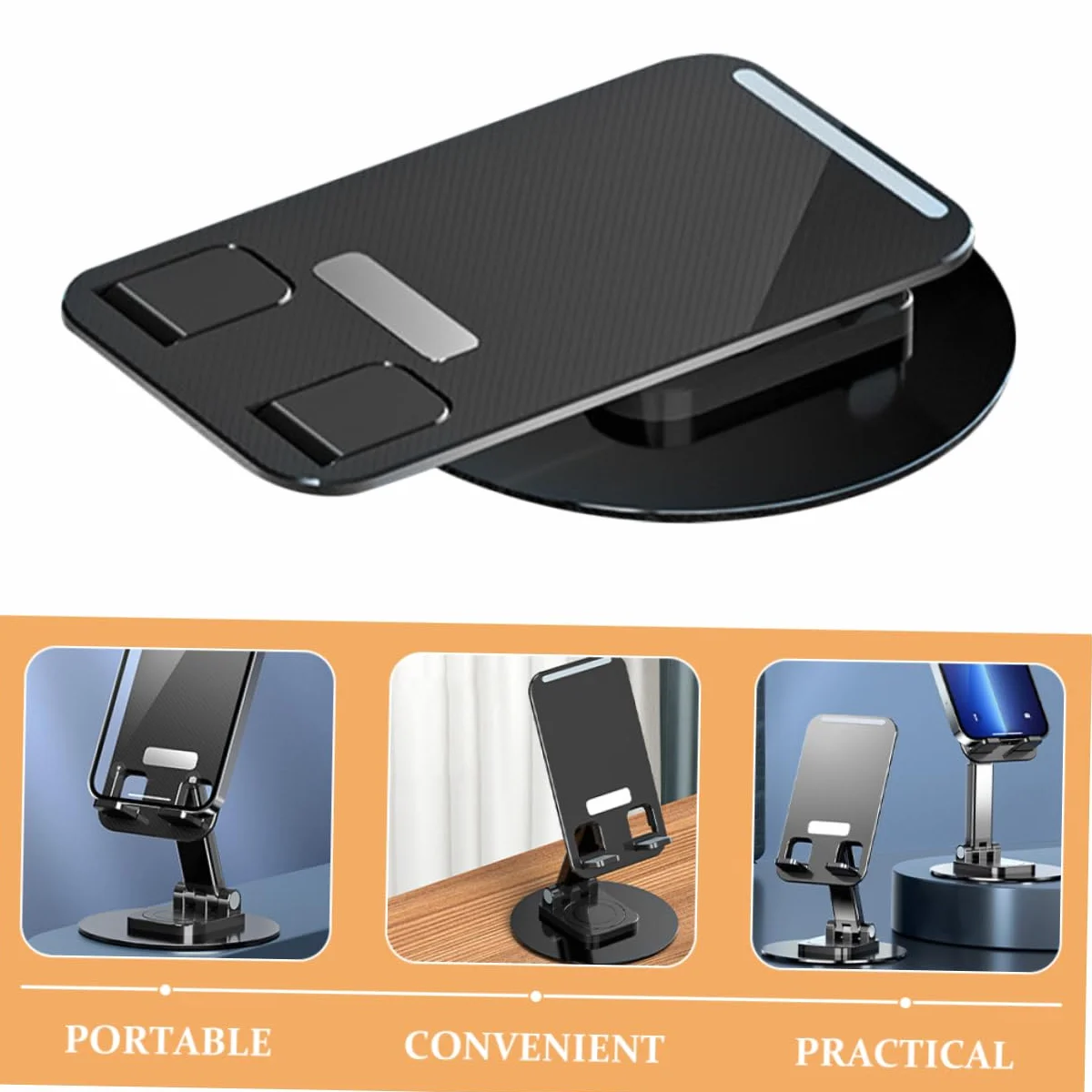 Stojak Telefon z Obrotowym Uchwytem Aluminiowy Stelaż Do Tabletów i Smartfonów Idealny Do Nagrywania Żywo z Funkcją Regulacji Kąta