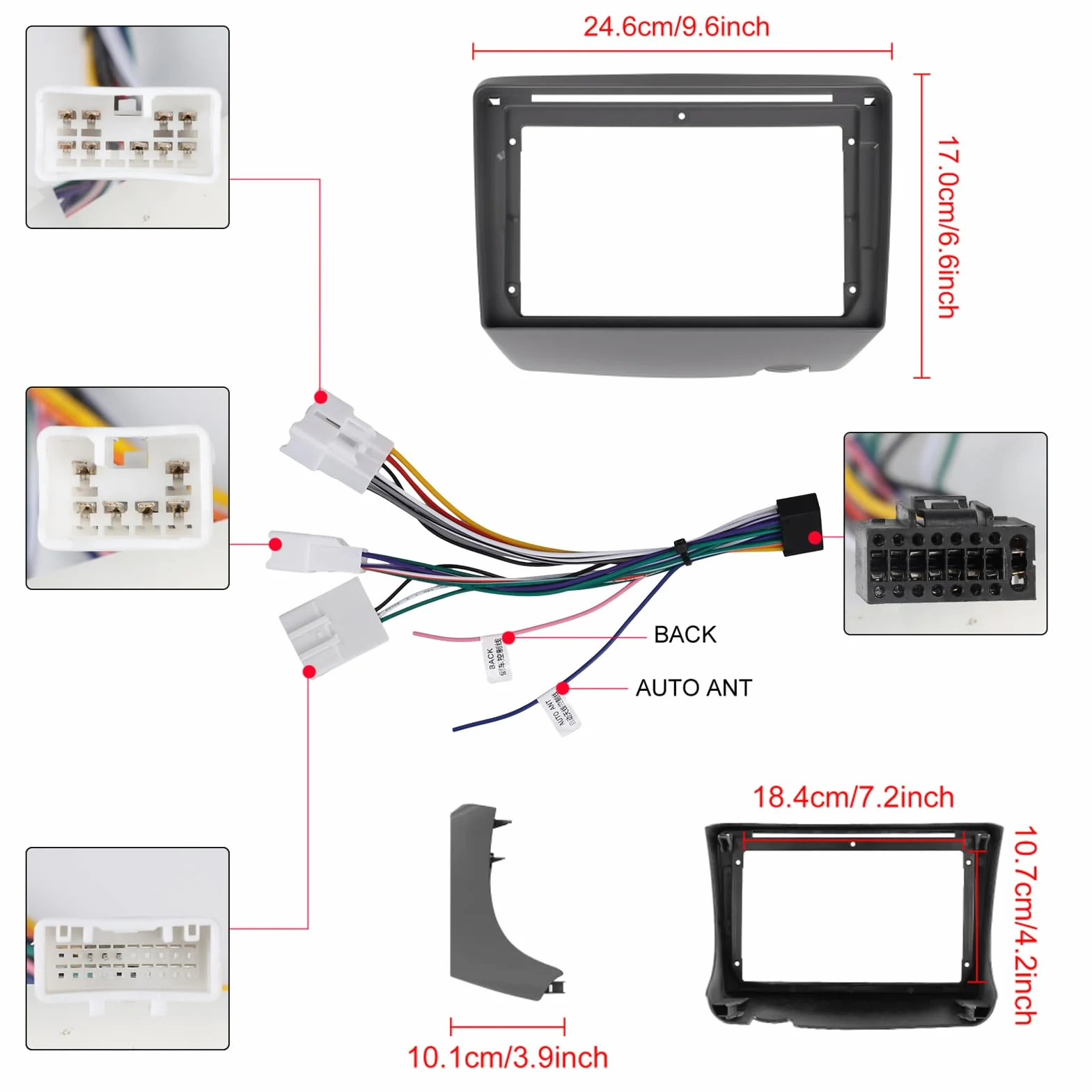 Hodozzy Radio samochodowe Toyota Yaris 1999-2005 z bezprzewodowym odtwarzaczem Android Auto, 9 cali Touchsreen z Bluetooth/RDS Radio/SWC/GPS/Youtube/USB/V-Link/+ kamera cofania
