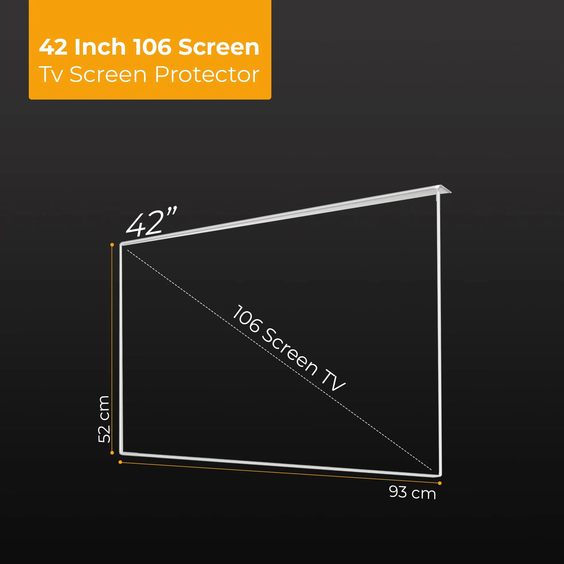 LEYF Ochraniacz ekranu do telewizora o przekątnej 109 cm (42"), zawieszany i zamocowany, ochrona przed uszkodzeniem, folia telewizyjna do telewizorów LCD, LED, 4K OLED i QLED HDTV