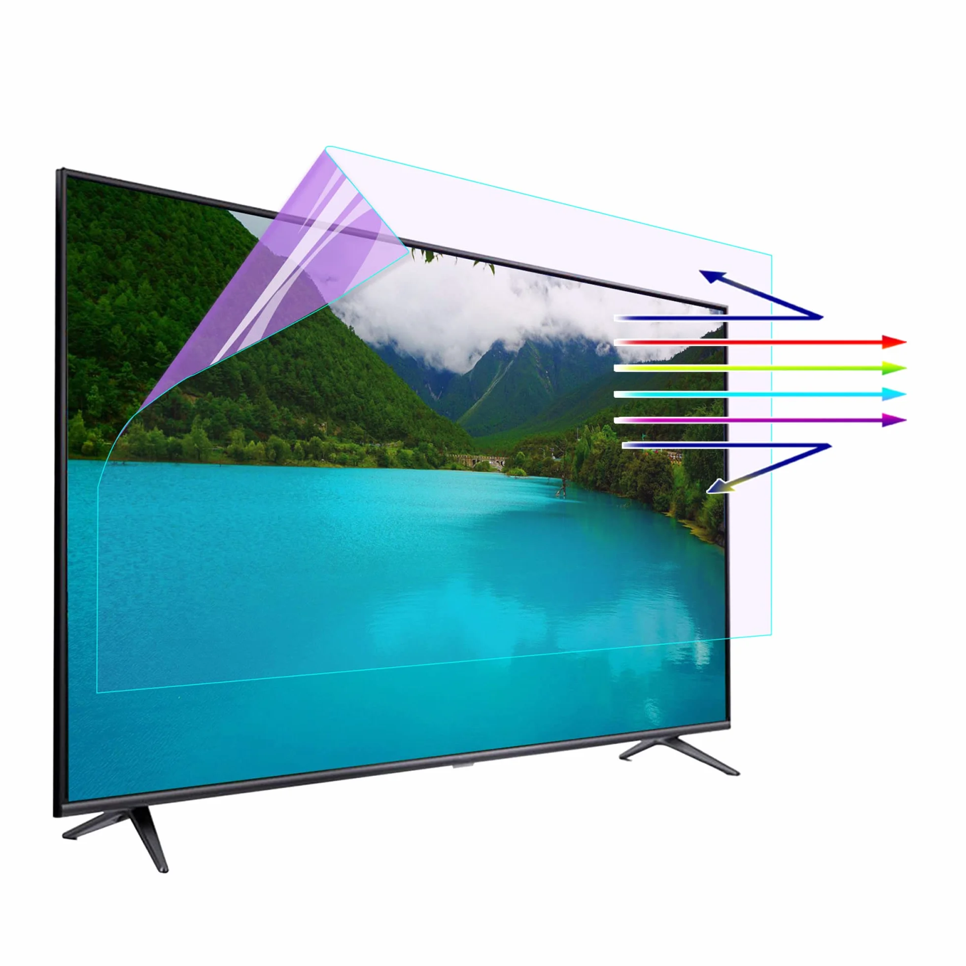 Osłona ekranu, Od AntiGlare AntiBlue Light AntiScratch Injury Folia zabezpieczająca wyświetlacz LCD, folia ochronna do telewizorów, LED, 4K OLED i QLED HDTV(39in 856x478mm)