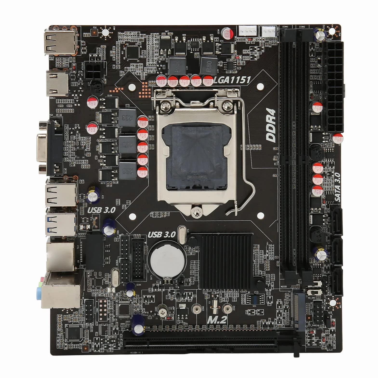 Płyta Główna H110 MATX - Obsługuje Procesory LGA 1151 6./7./8./9. Generacji, z dwukanałową pamięcią DDR4, PCIe 3.0 X16, Gniazdem M.2, VGA, USB 3.0, USB 2.0,3.0