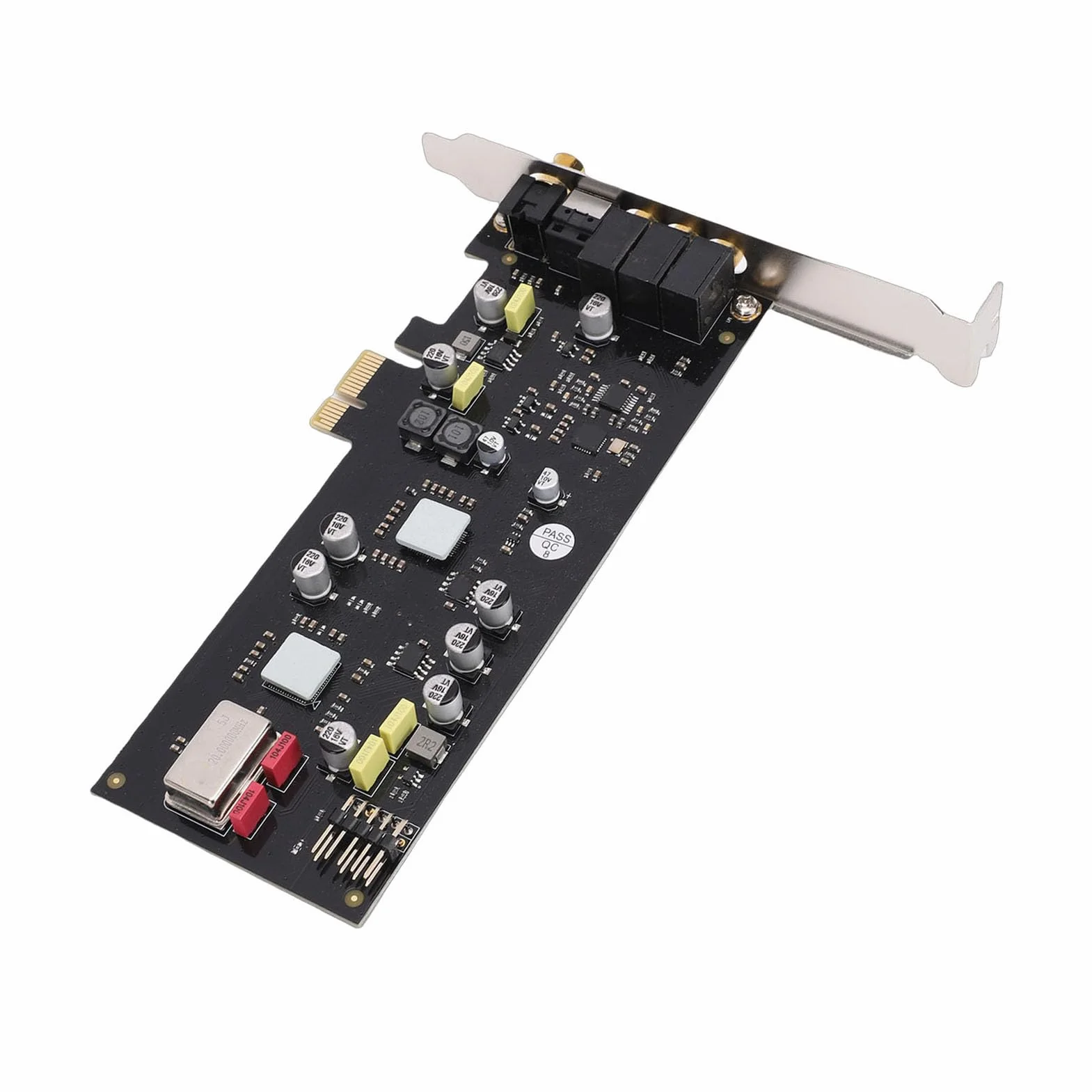 Karta Dźwiękowa PCIE do Komputera PC, Wewnętrzna Karta Dźwiękowa ze światłowodowym i Koncentrycznym Wyjściem Cyfrowym, częstotliwość Próbkowania 24 Bity/96 KHz