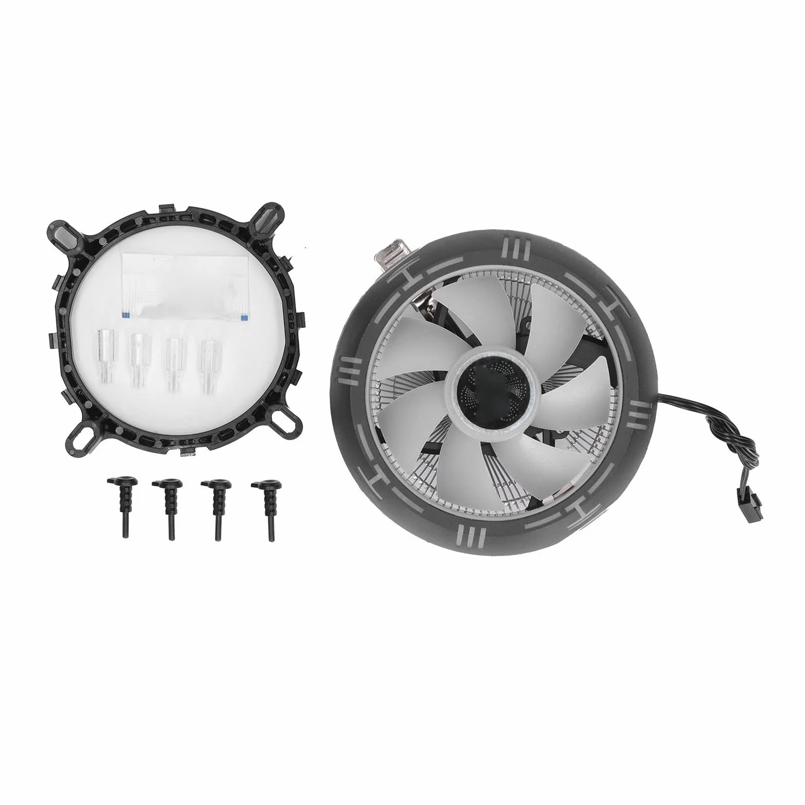 Fafeicy Wentylator Chłodzenia CPU z inteligentną kontrolą Temperatury i łożyskiem Hydraulicznym do Odprowadzania Ciepła z Procesora Komputera, LGA115x AM4, Miedziano-aluminiowy Radiator,