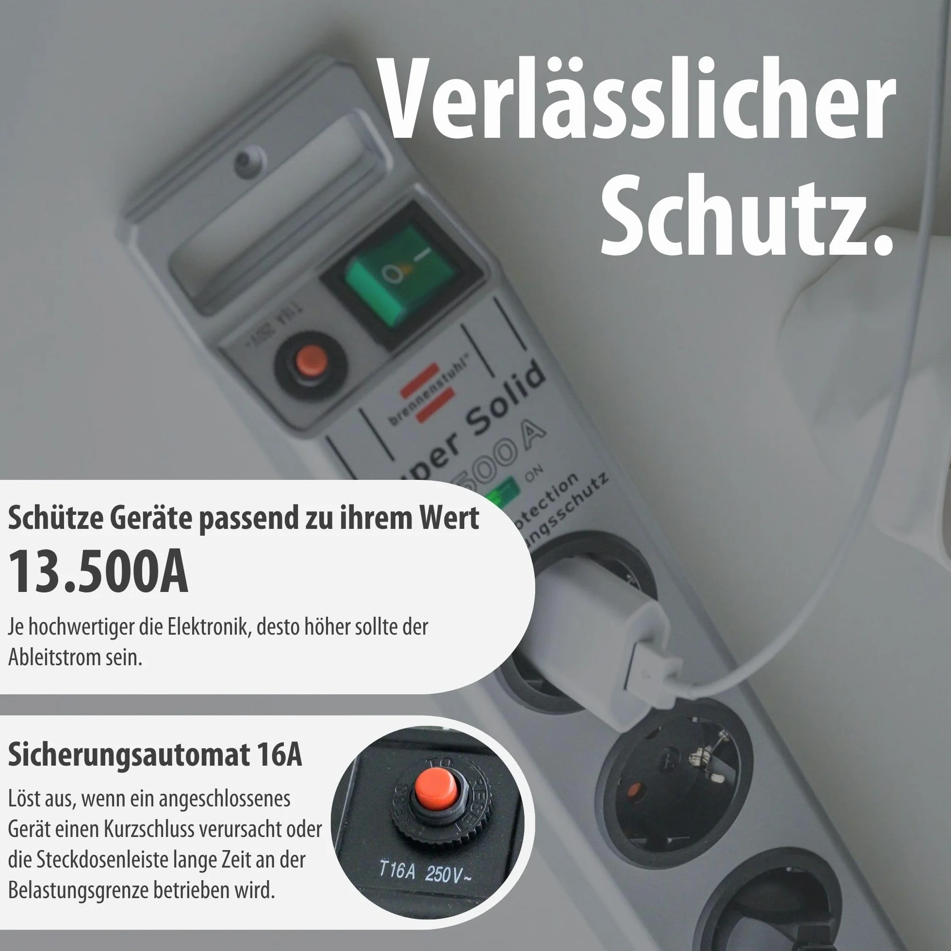 Brennenstuhl Supersolidna ochrona przeciwprzepięciowa 4,500 A