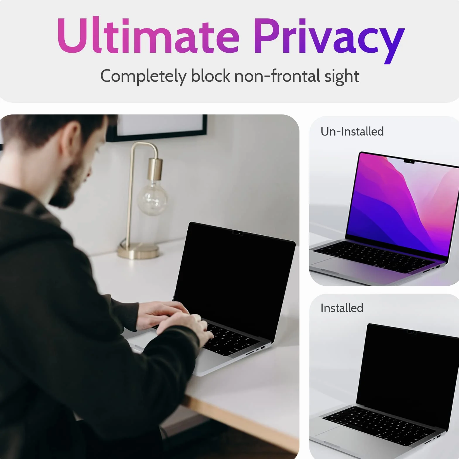 Peslv Osłona prywatności kompatybilna z MacBook Pro 35.6 cm (2021-2023, M1, M2, M3)-A2918 A2992 A2442 A2779, magnetyczny, zdejmowany, matowy, antyniebieski filtr odblaskowy, 35.6 cm, ochrona ekranu