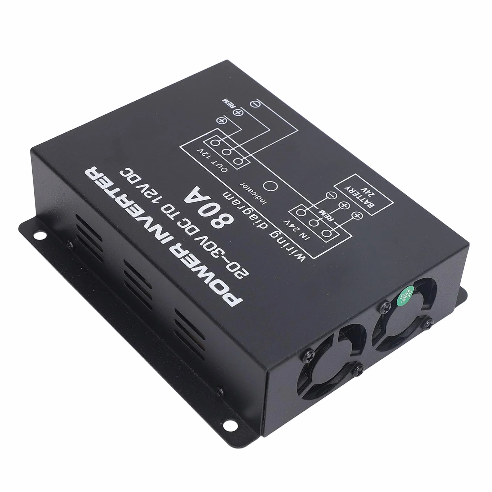 Przetwornica obniżająca napięcie DC 24 V do 12 V Przetwornica napięcia z regulacją temperatury dla samochodów ciężarowych RVS SUV Autobusy (80A)