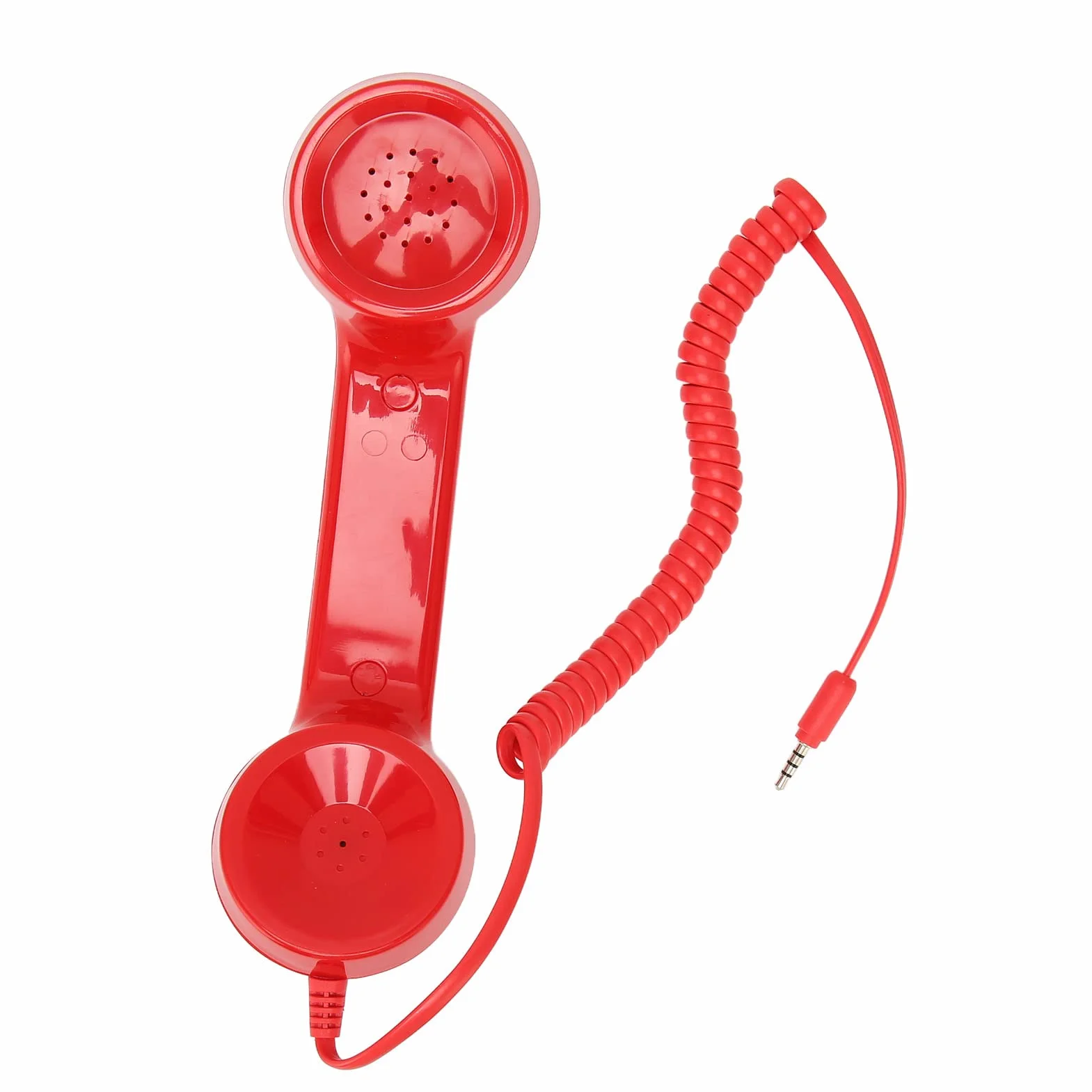 Słuchawka w Stylu Retro, Stary Zestaw Słuchawkowy z regulacją Głośności, Słuchawka Telefoniczna w Stylu Retro 3,5 Mm Odbiornik Telefonu Komórkowego do Wszystkich Smartfonów i (Czerwony)