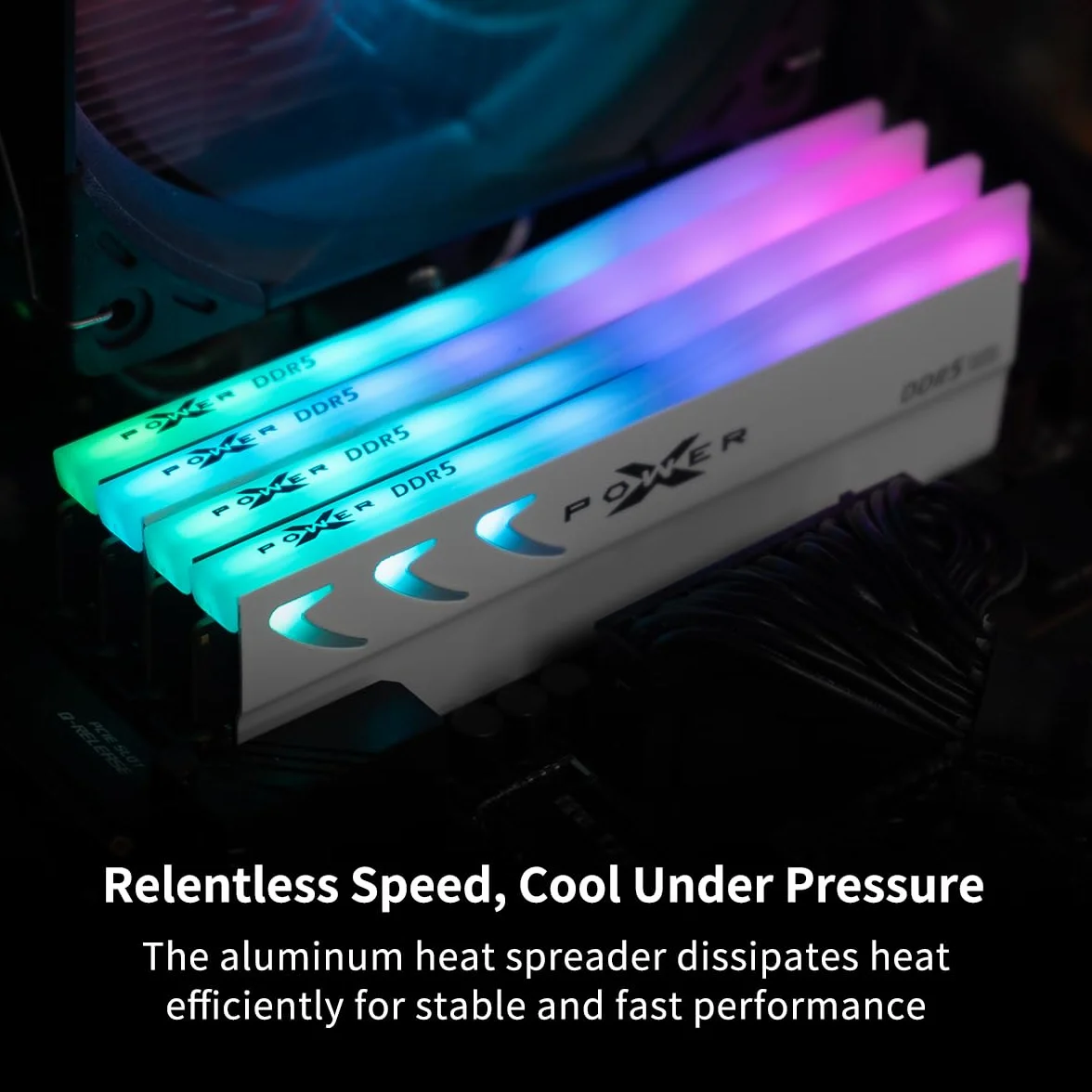 Silicon Power DDR5 32 GB (2 x 16 GB) Storm RGB 6000MT/s (PC5-48000) 288-pinowy CL36 1,35 V UDIMM moduł pamięci stacjonarnej RAM SP032GXLWU60FFDL biały
