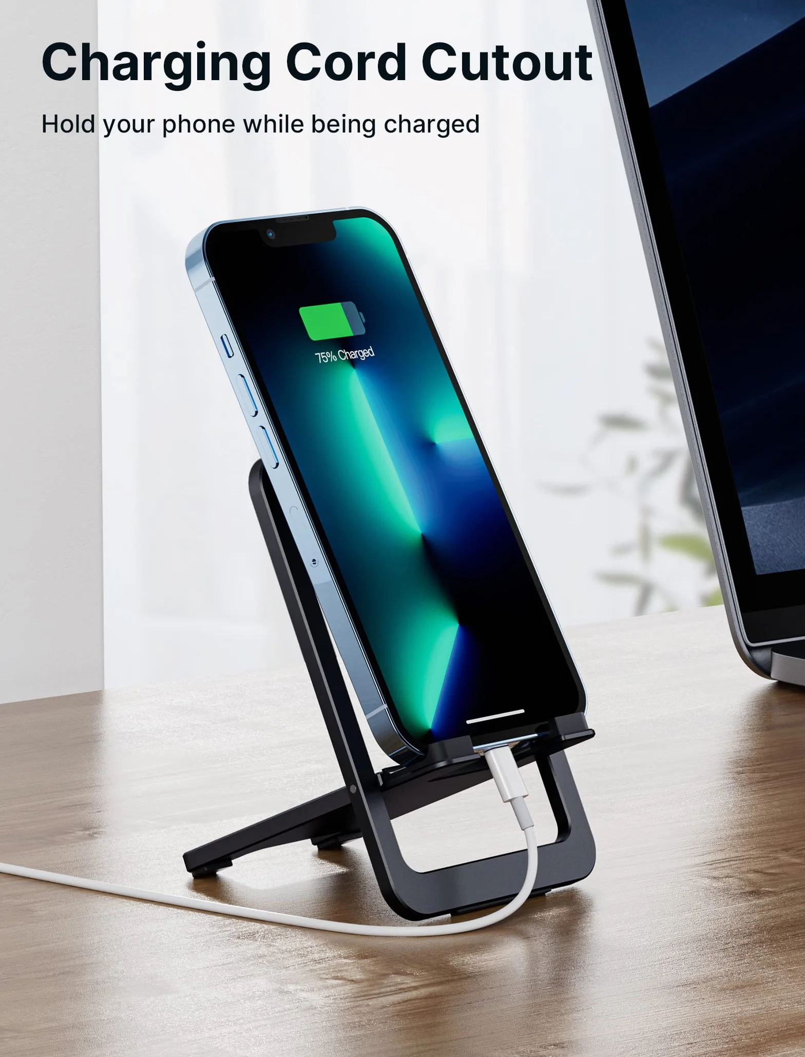 Stojak na telefon komórkowy JSAUX, składany aluminiowy uchwyt na telefon komórkowy Stół Uchwyt na telefon komórkowy Stojak na telefon komórkowy kompatybilny z iPhone 17 16 15 14 13 12 Pro Max X Xr