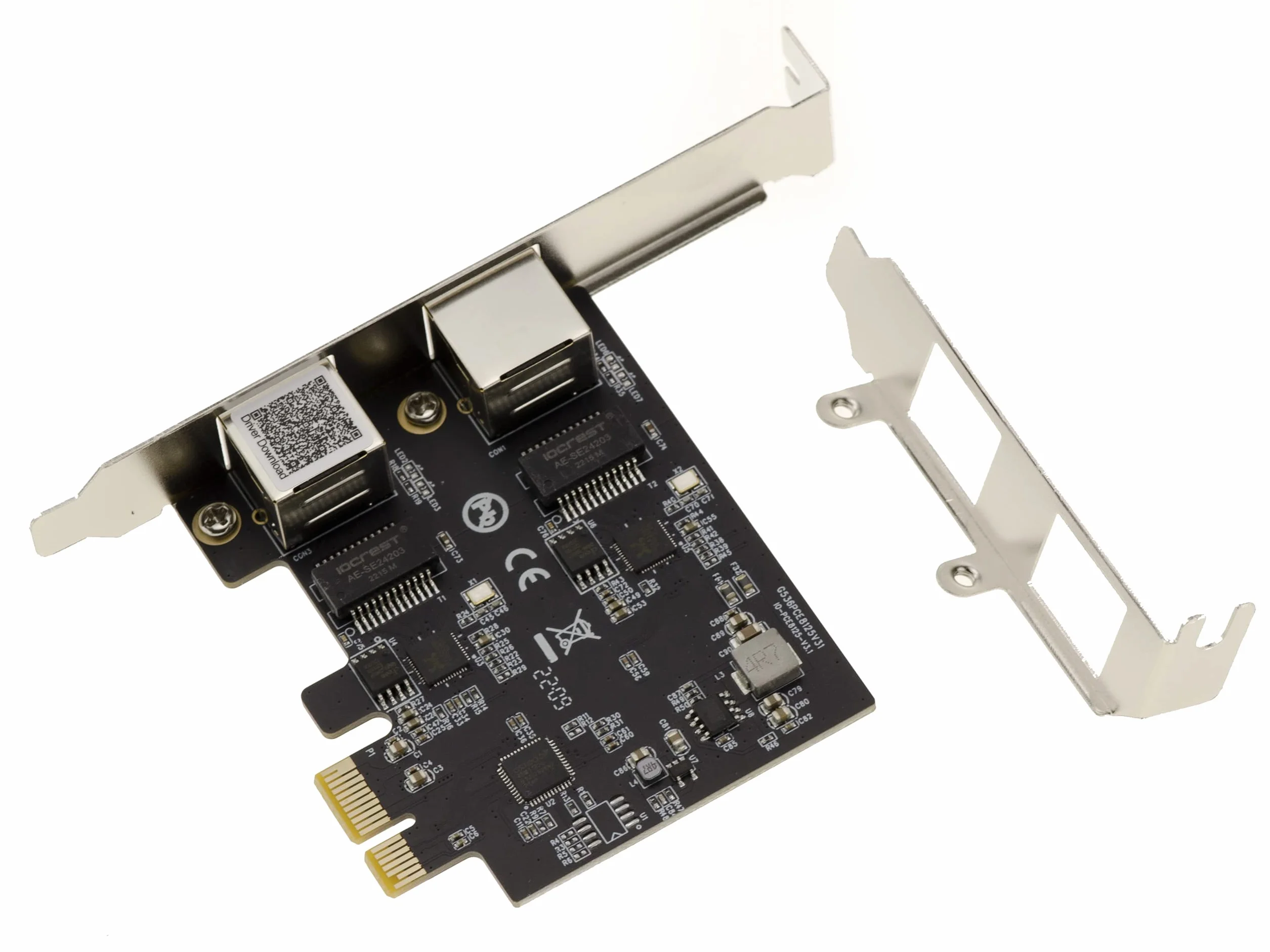 KALEA-INFORMATIQUE PCIe 2.5 LAN Dual Gigabit ethernet 10 100 1000 2500 1G 2.5G 2 porty RJ45. z chipsetem Realtek RTL8125