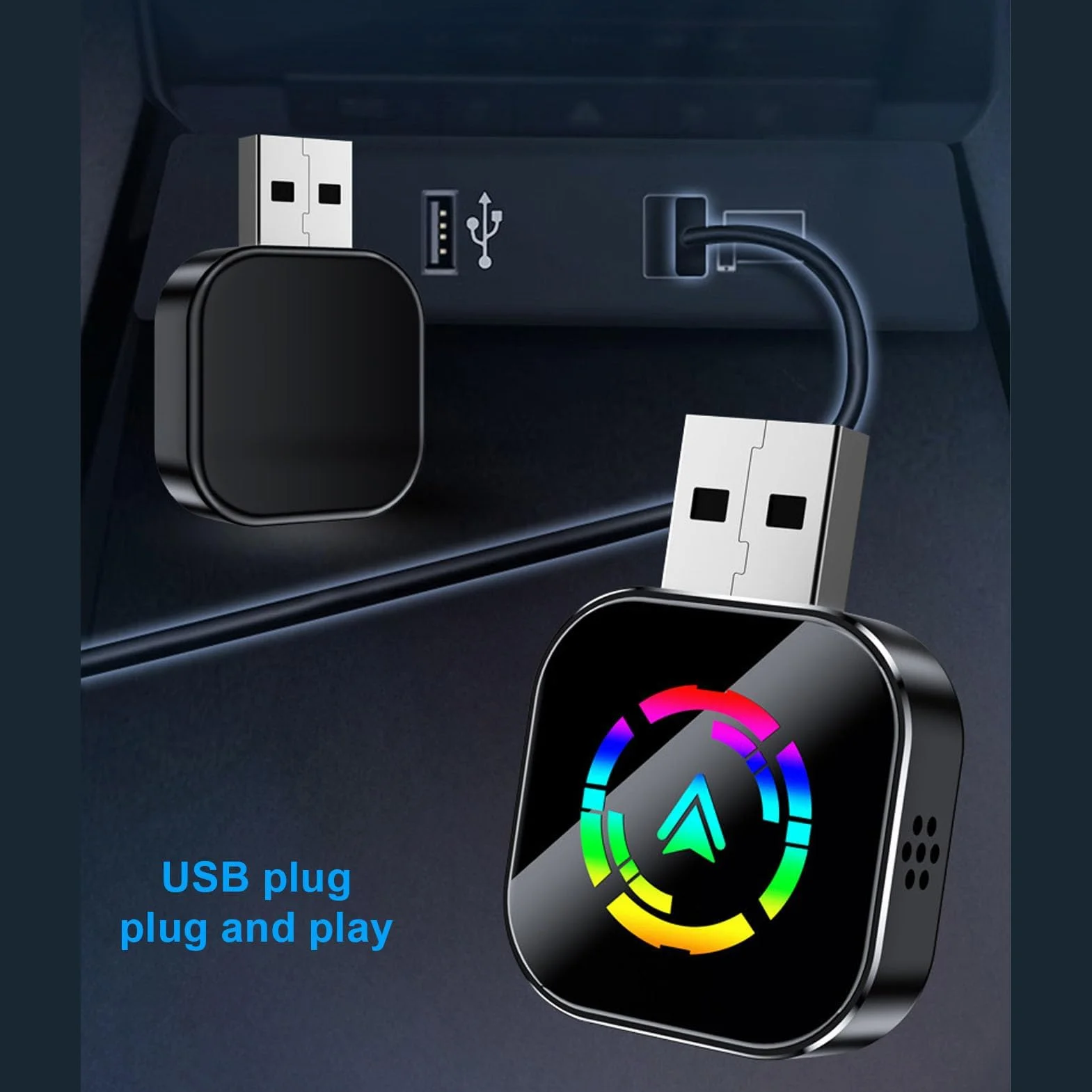 Ejoyous 2-w-1 Bezprzewodowy Adapter Auto 5.8 GHz WLAN z Adapterem Typu C USB IOS 6+ 10+