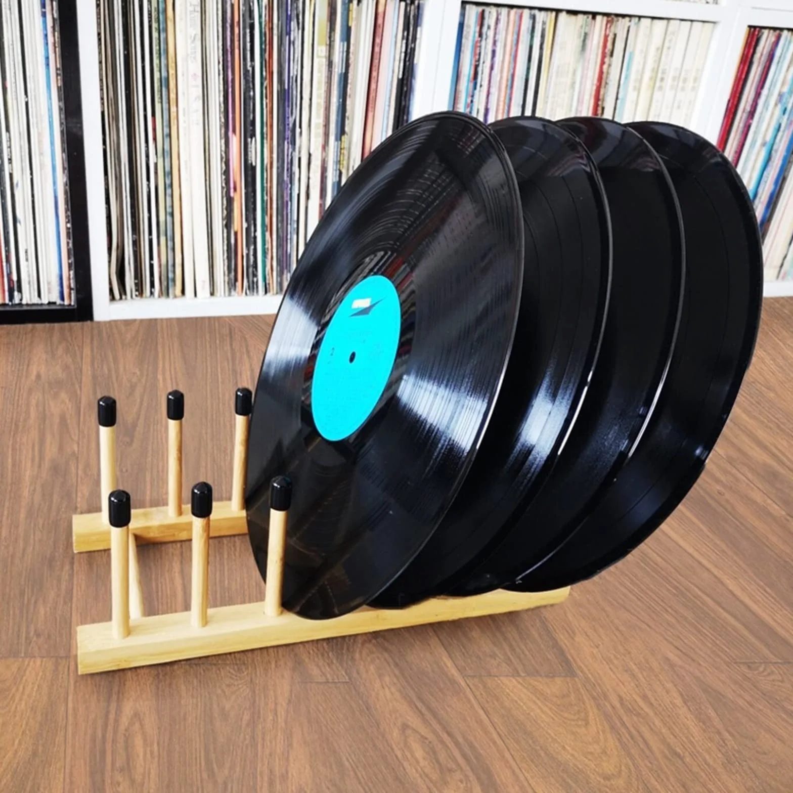 Stojak na odtwarzacz płyt CD i winylu Sto Rack - biurko nizer do płyt 30.5 cm i 17.8 cm - idealny do pokoju muzycznego i wystroju domu