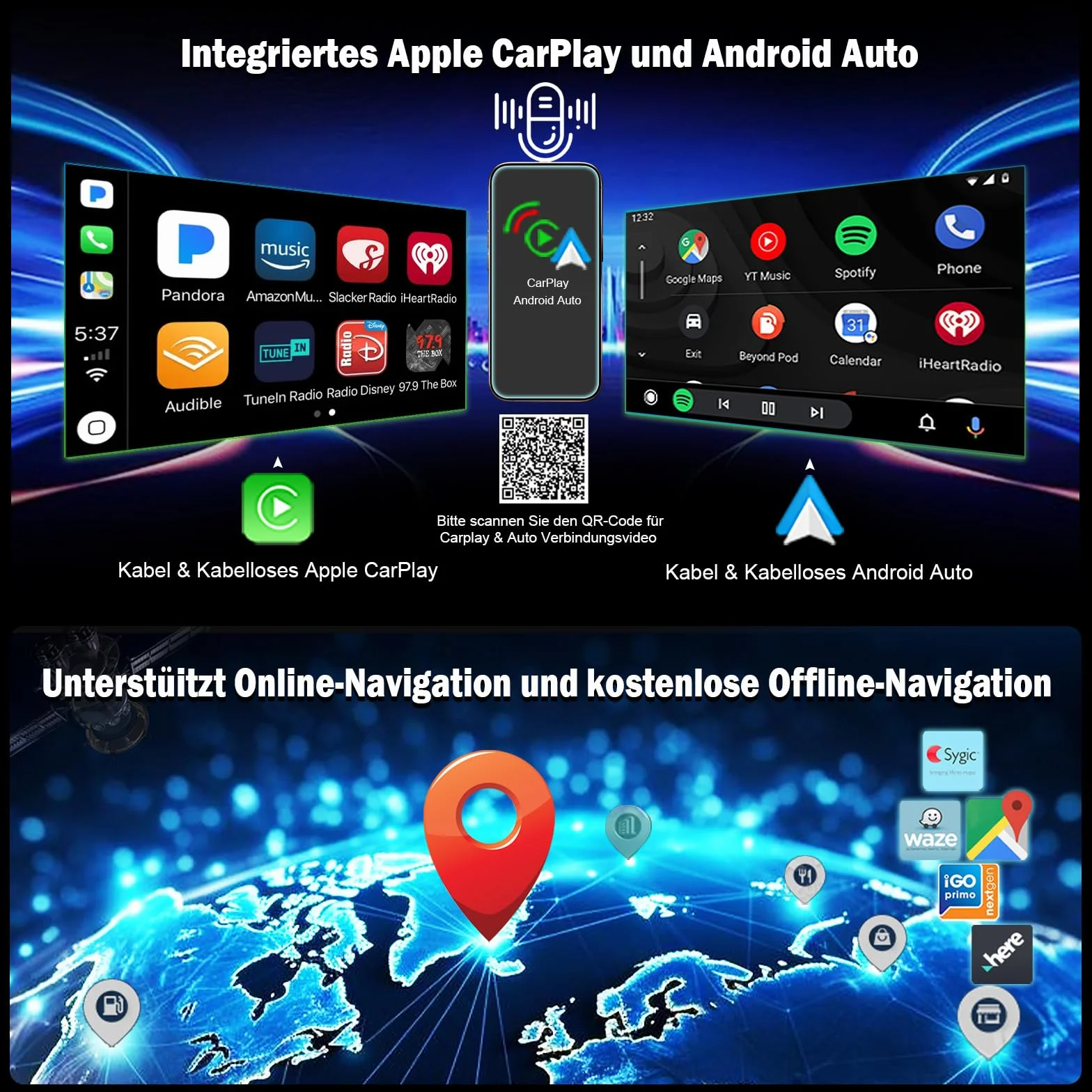 Qualcomm radio samochodowe ośmiordzeniowe 8 GB + 128 GB Android 14 DAB+ do Mercedes Benz C/CLC klasa W203 G klasa W463 z nawigacją GPS, bezprzewodowe, Apple CarPlay, Android, DSP, WiFi, Bluetooth 5.1