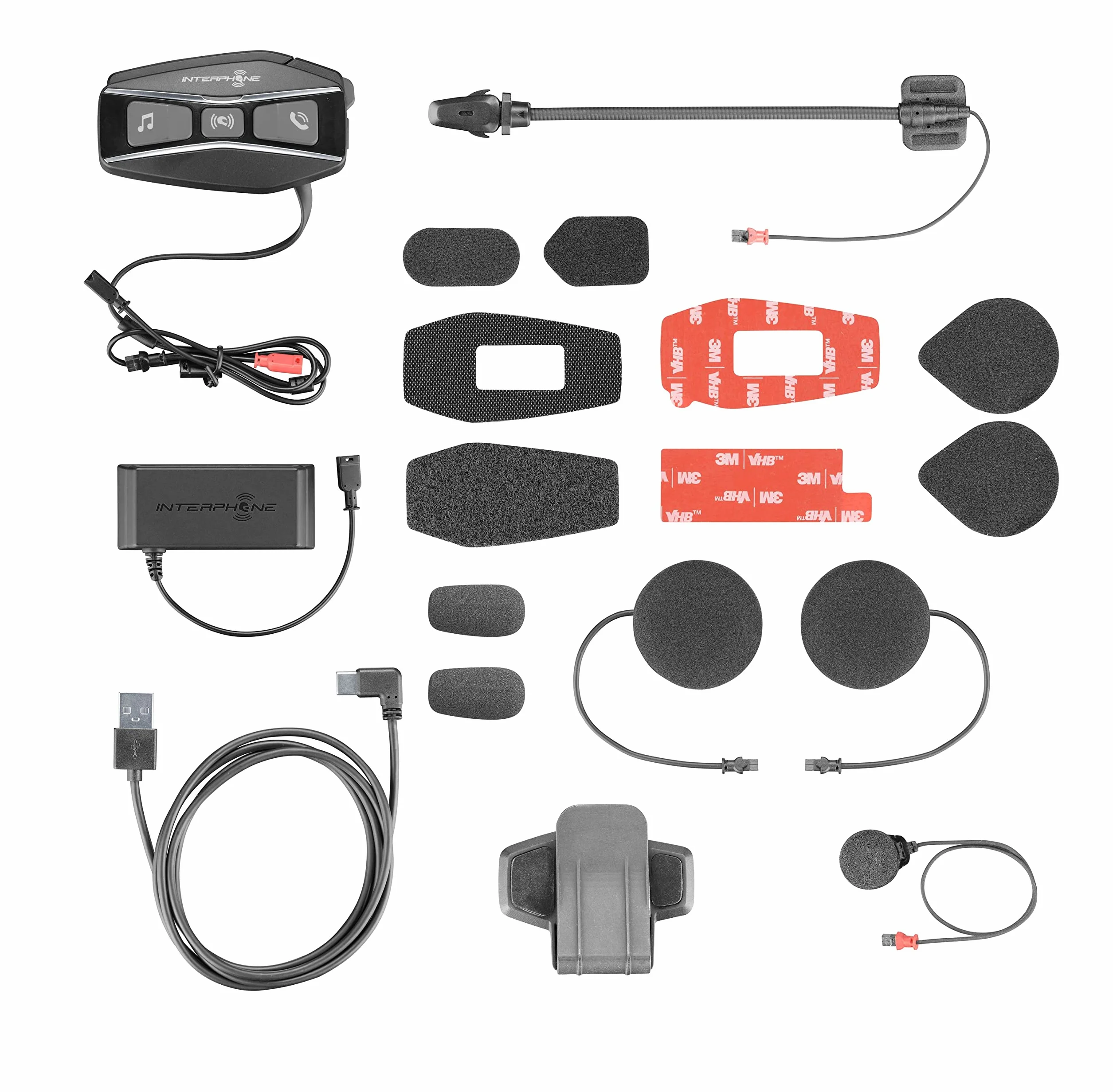 INTERPHONE Cellularline UCOM16 | SINGOLO | Interfono Tecnologia Mesh 2.0 e Bluetooth 5.0, Uso Gruppo 24 Piloti, Distanza 1,6Km, Autonomia Fino a 15 Ore, Mp3, GPS, Impermeabile IP67, Universale.
