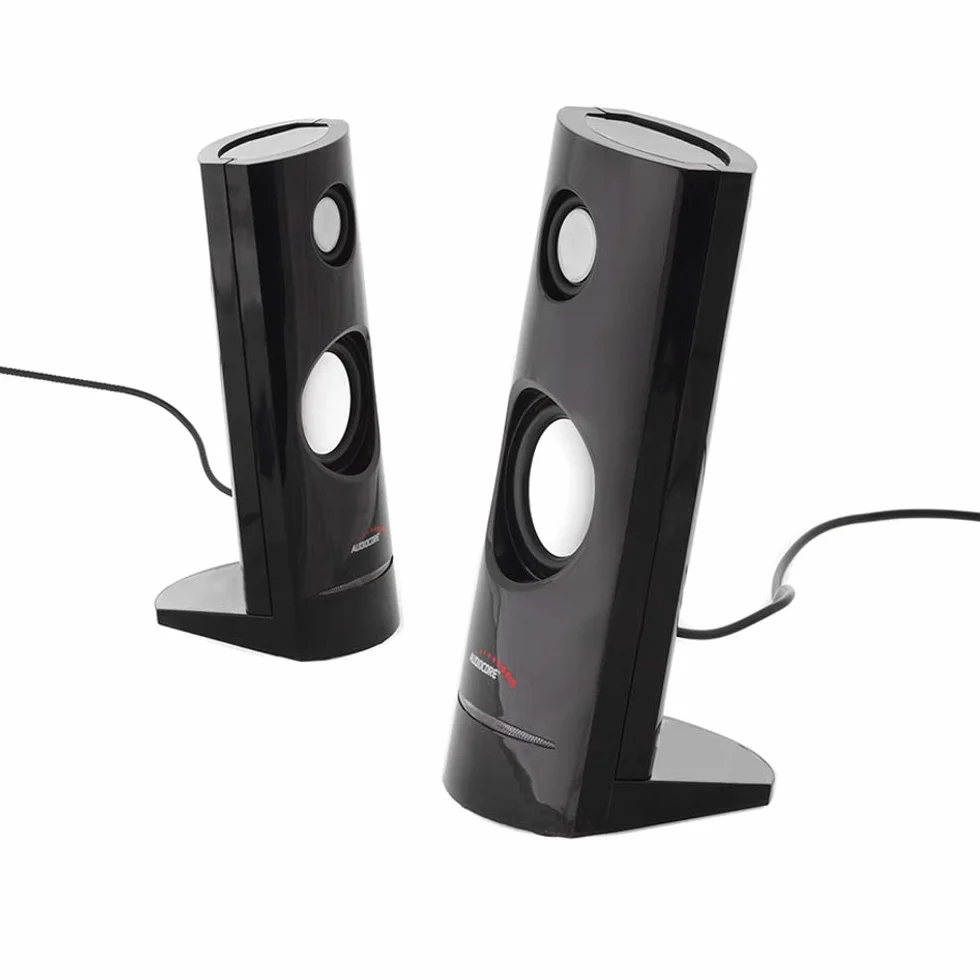 Audiocore AC860 Głośniki Stereo 2.0 Czarne Podświetlane LED Gamingowe USB 8W MiniJack