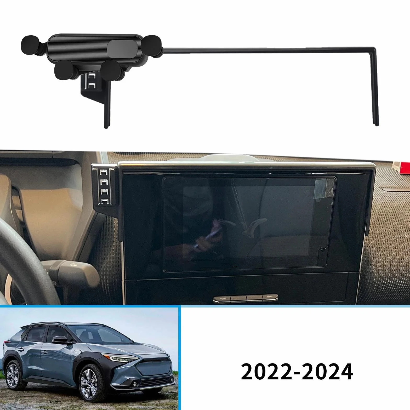 Uchwyt Samochodowy na Telefon dla Subaru Solterra 2022-2024, uchwyt samochodowy na telefon komórkowy, ekran, stała podstawa, stojak na nawigację GPS (podstawa i uchwyt 3)
